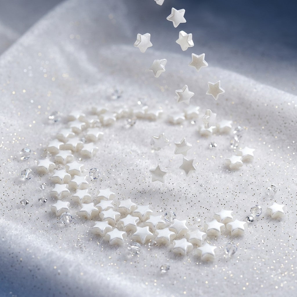 Pearl Beads with Hole Star 10mm 10gm PBHC IB