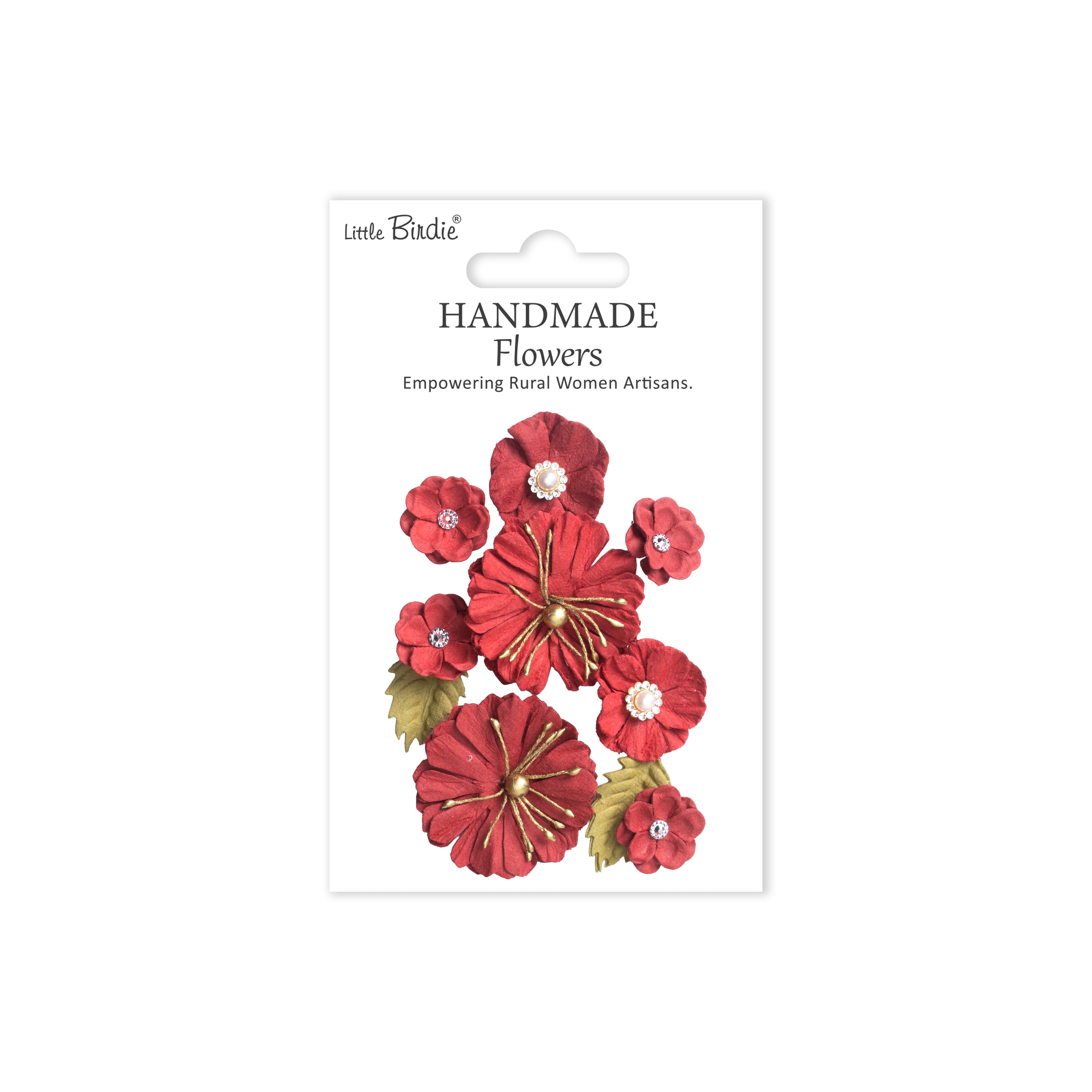 Handmade Flowers Liora Cardinal Red 10pc