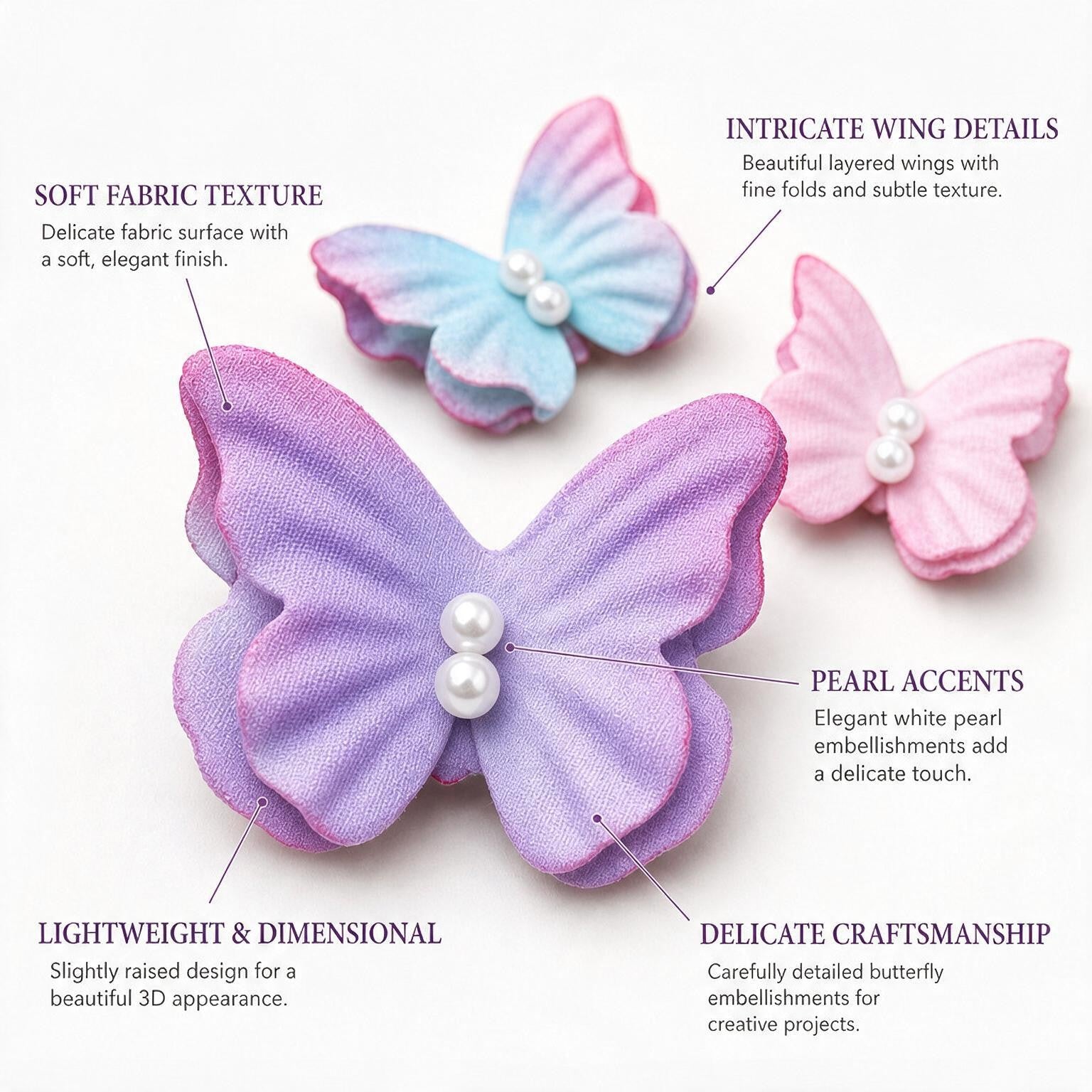 Handmade Flowers Dreamy Flutter Sunny Orchid 20pc
