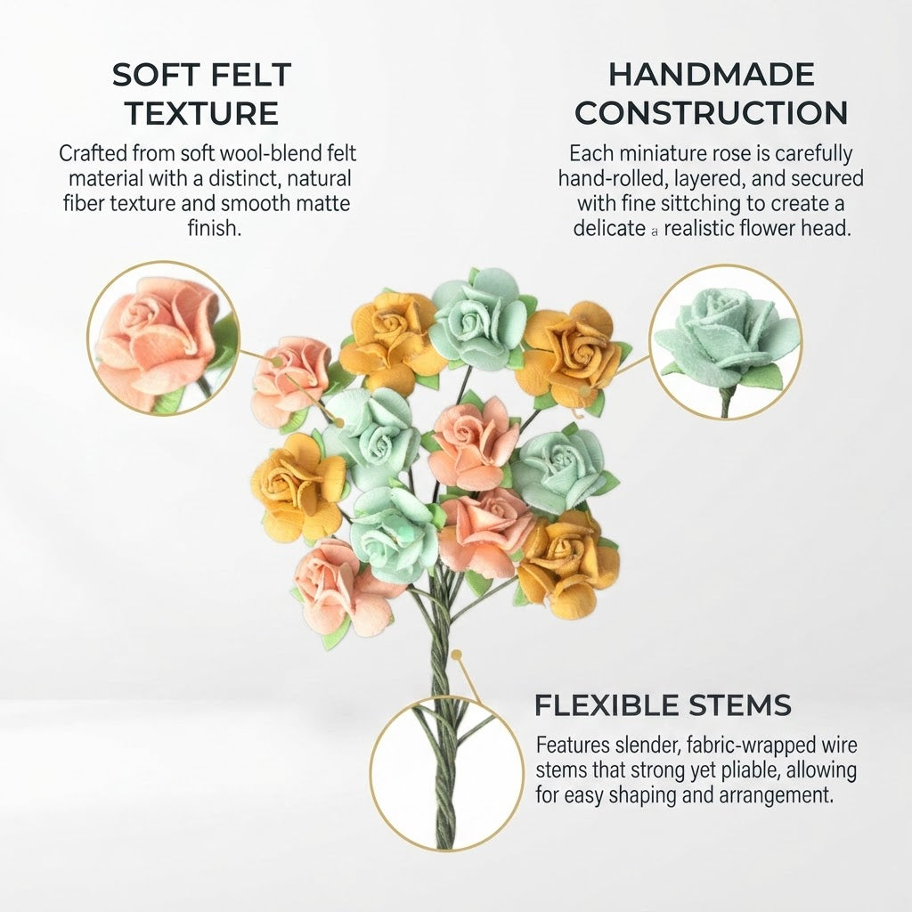 Handmade Flowers Catalina Pastel Palette 12pc