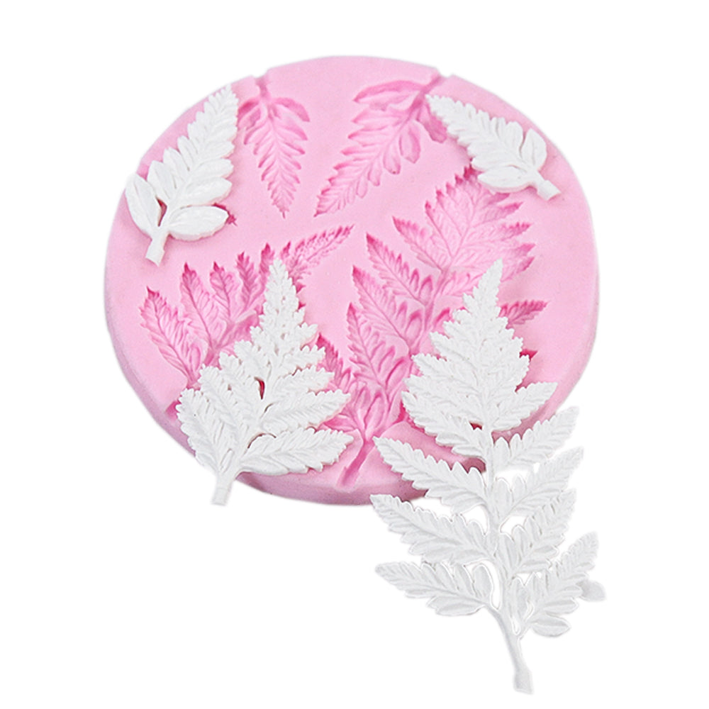 Silicone Mould Fern Leaves 9.5cm X 9.5cm X 0.7cm 1pc