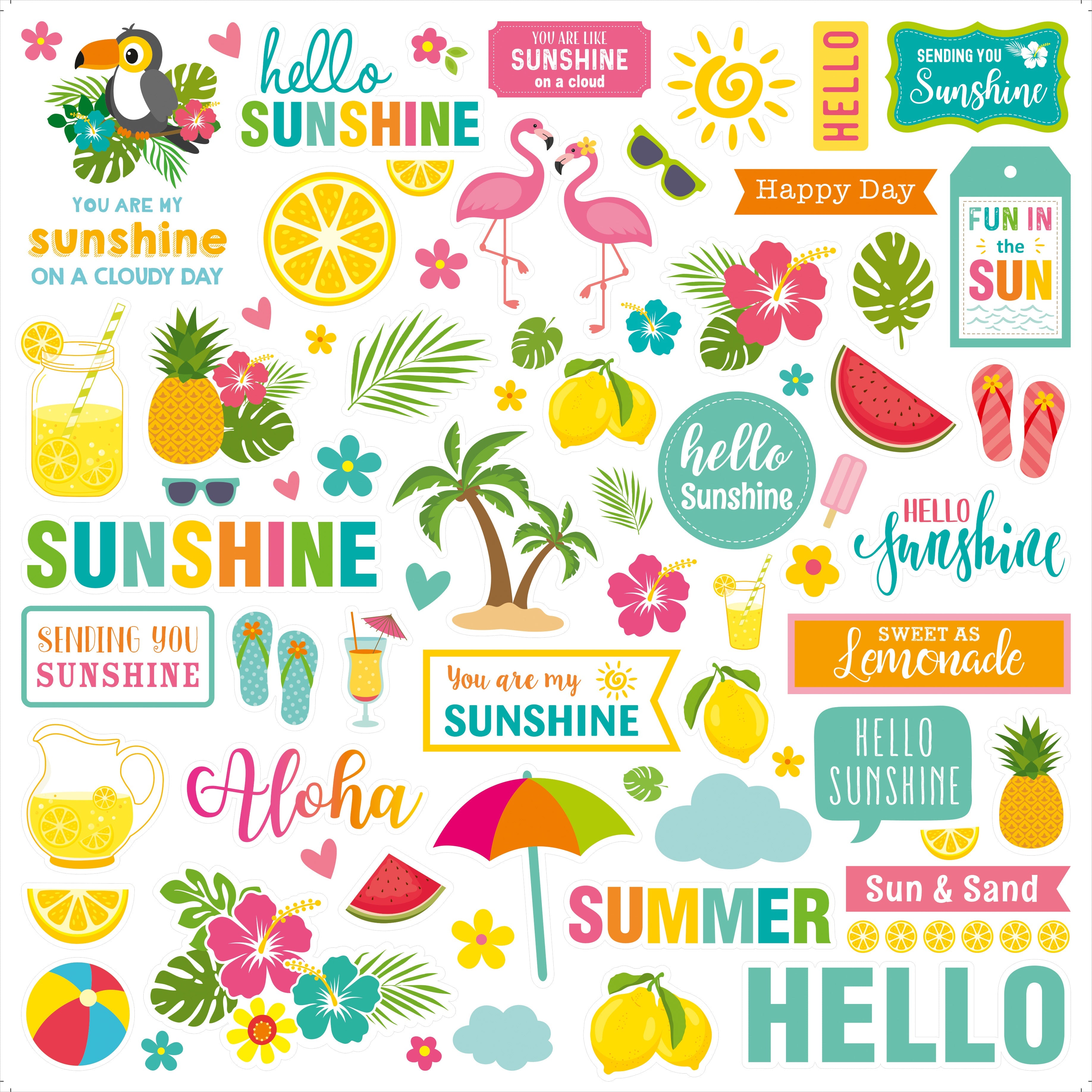 Paper Pack 12In X 12In Sunshine And Lemonade 12Sheets 250Gsm
