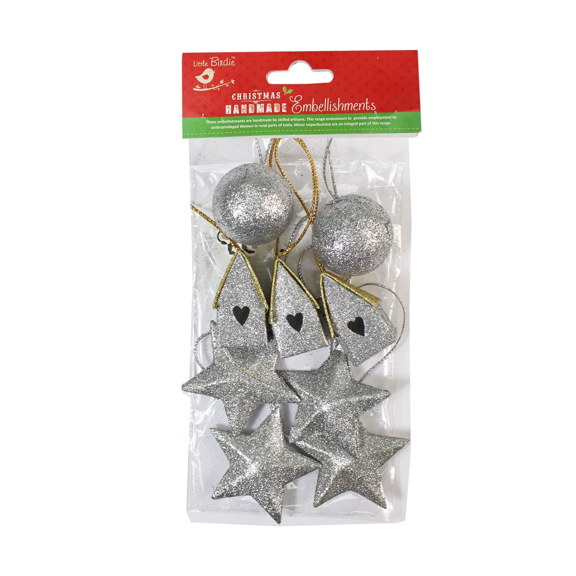 Handmade Christmas Ornaments - Stars, Gold, Assorted Size
