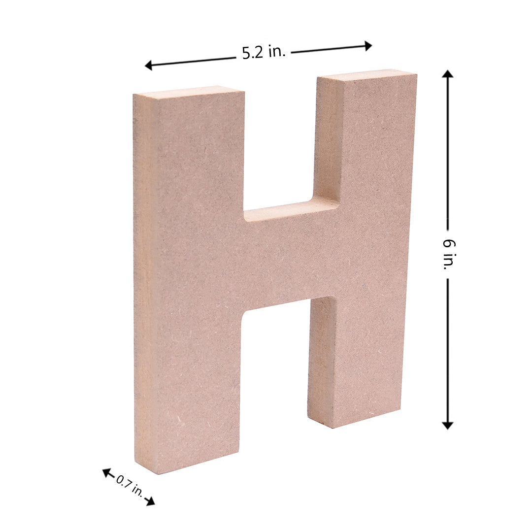 MDF Alphabet H W5.3 X H6Inch 18Mm Thick 1Pc Lb