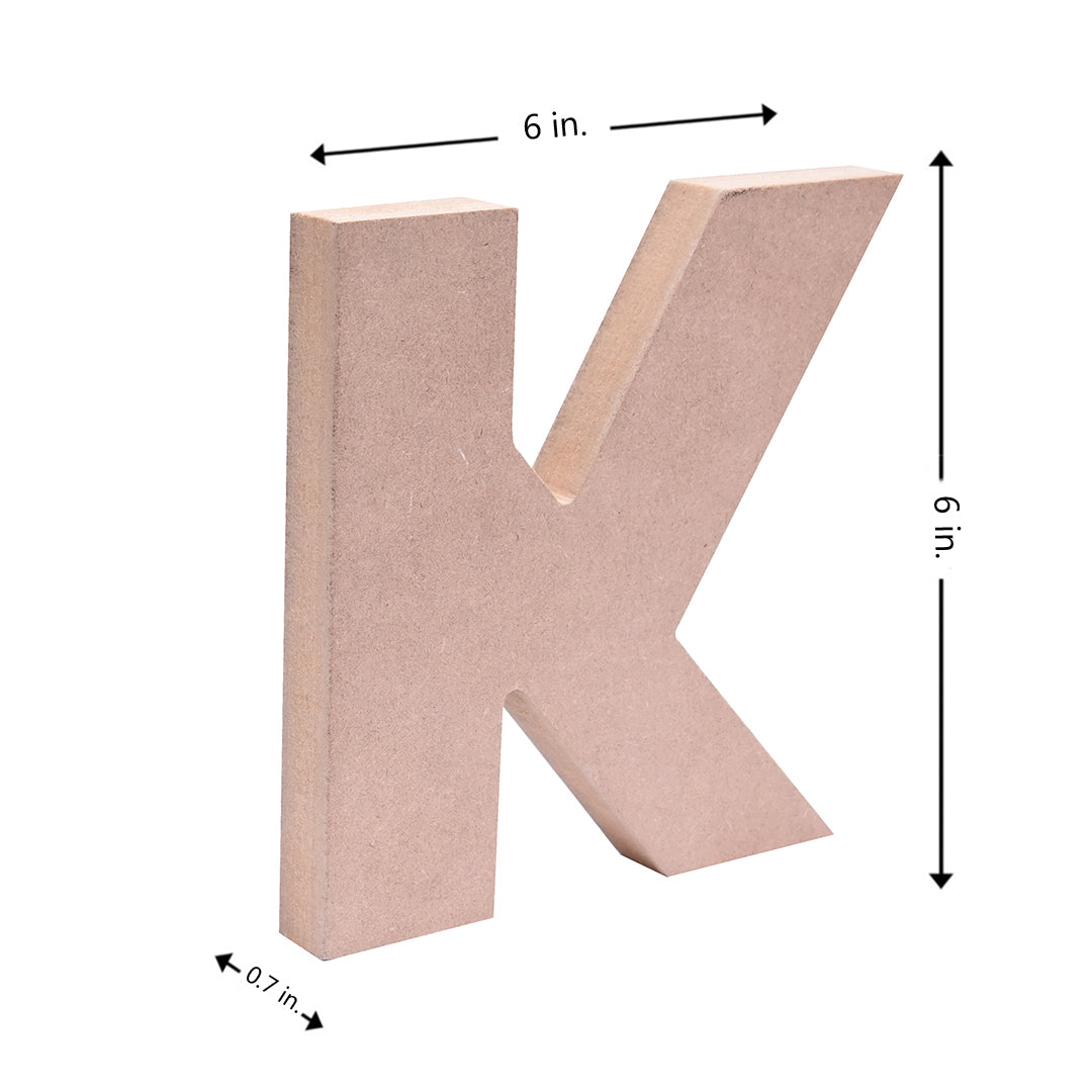 MDF Alphabet K W6 X H6Inch 18Mm Thick 1Pc Lb