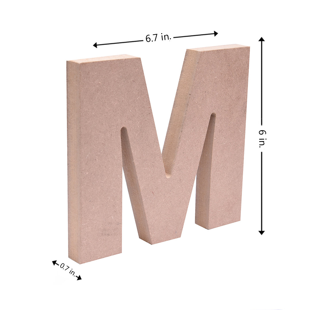 MDF Alphabet M W6.6 X H6Inch 18Mm Thick 1Pc Lb