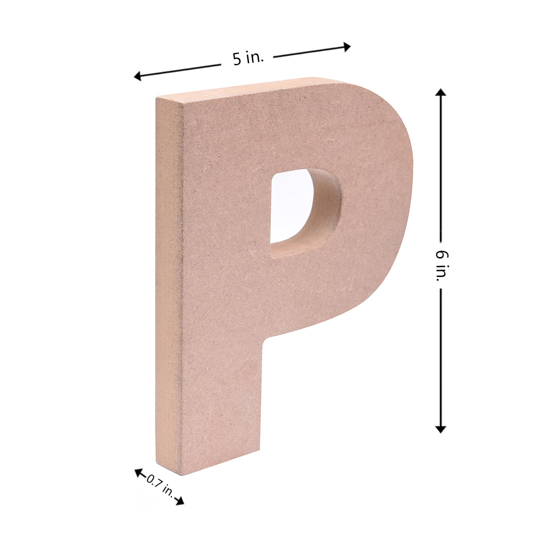 MDF Alphabet P W5 X H6Inch 18Mm Thick 1Pc Lb