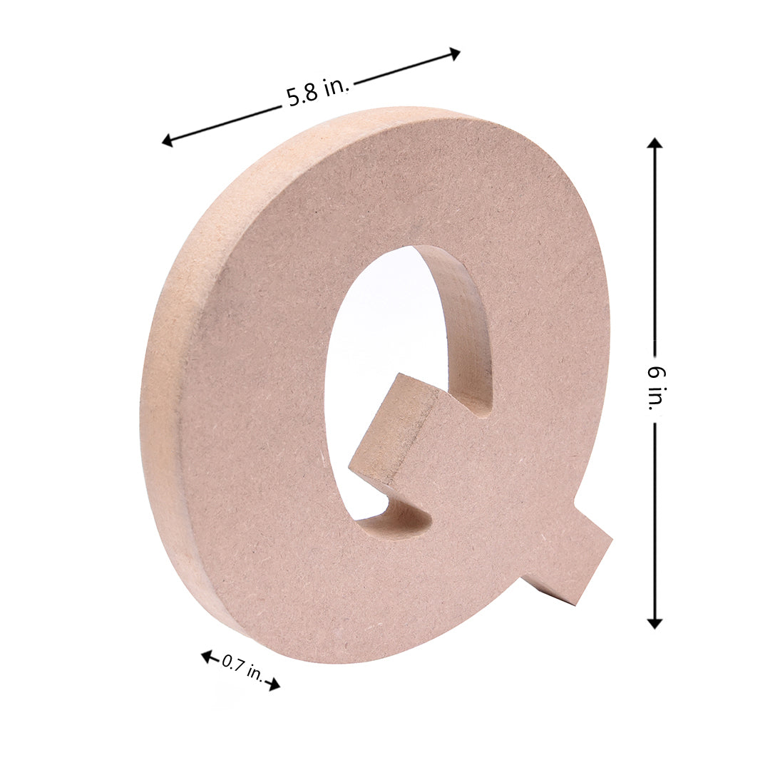 MDF Alphabet Q W5.6 X H6Inch 18Mm Thick 1Pc Lb
