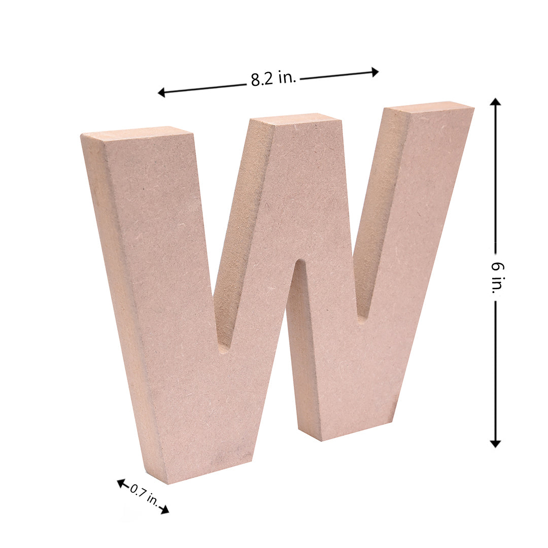 MDF Alphabet W W8.2 X H6Inch 18Mm Thick 1Pc Lb