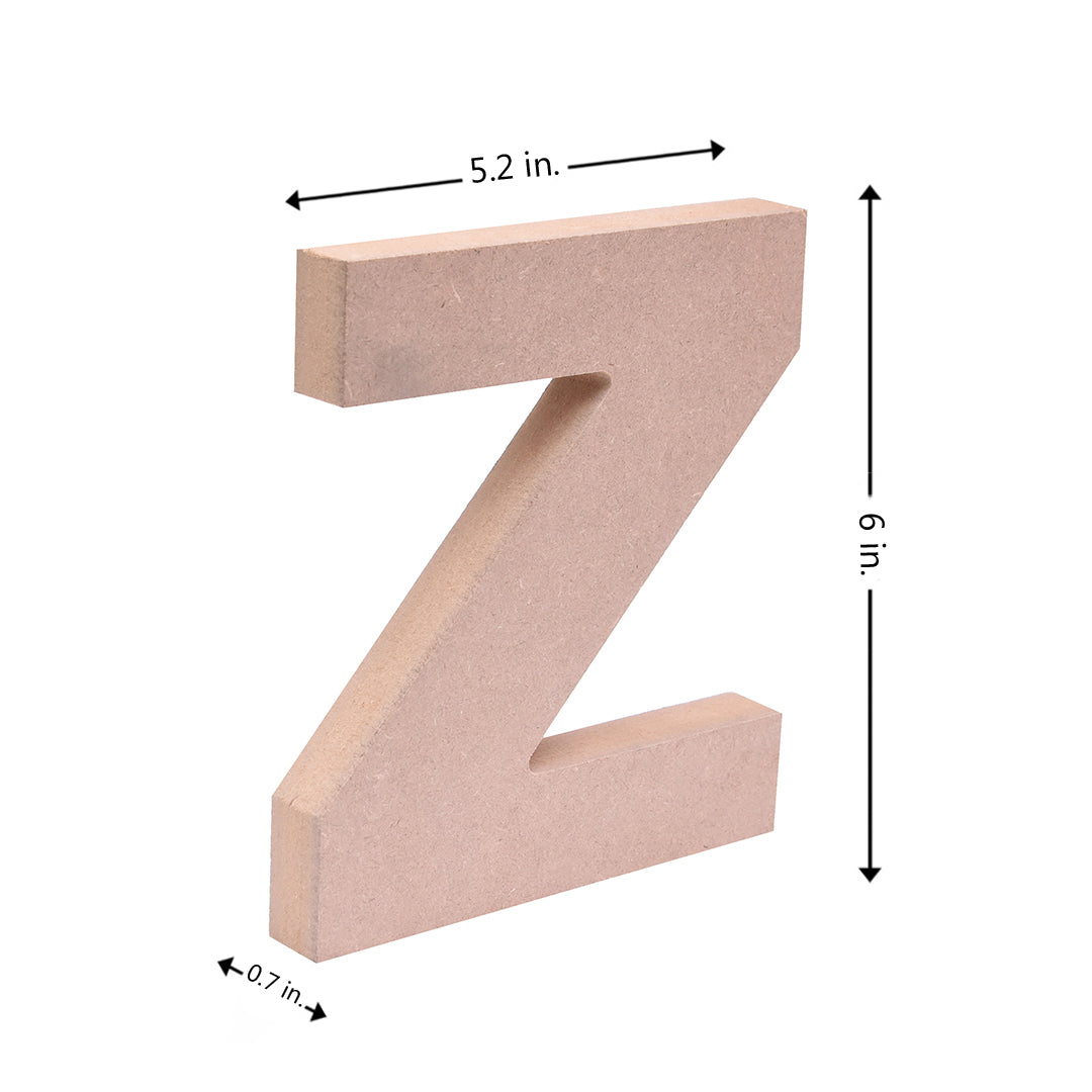 MDF Alphabet Z W5.3 X H6Inch 18Mm Thick 1Pc Lb
