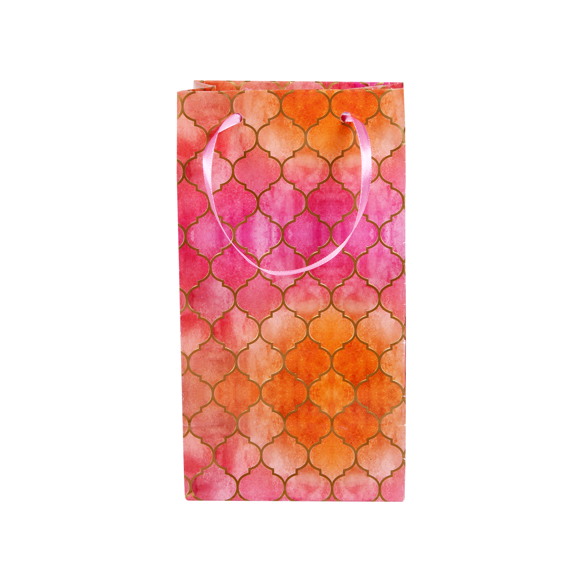 Gift Bags Moroccan Trellis Rosy Shimmer L24 X W13.3 X D9.2Cm 1Pc Gol