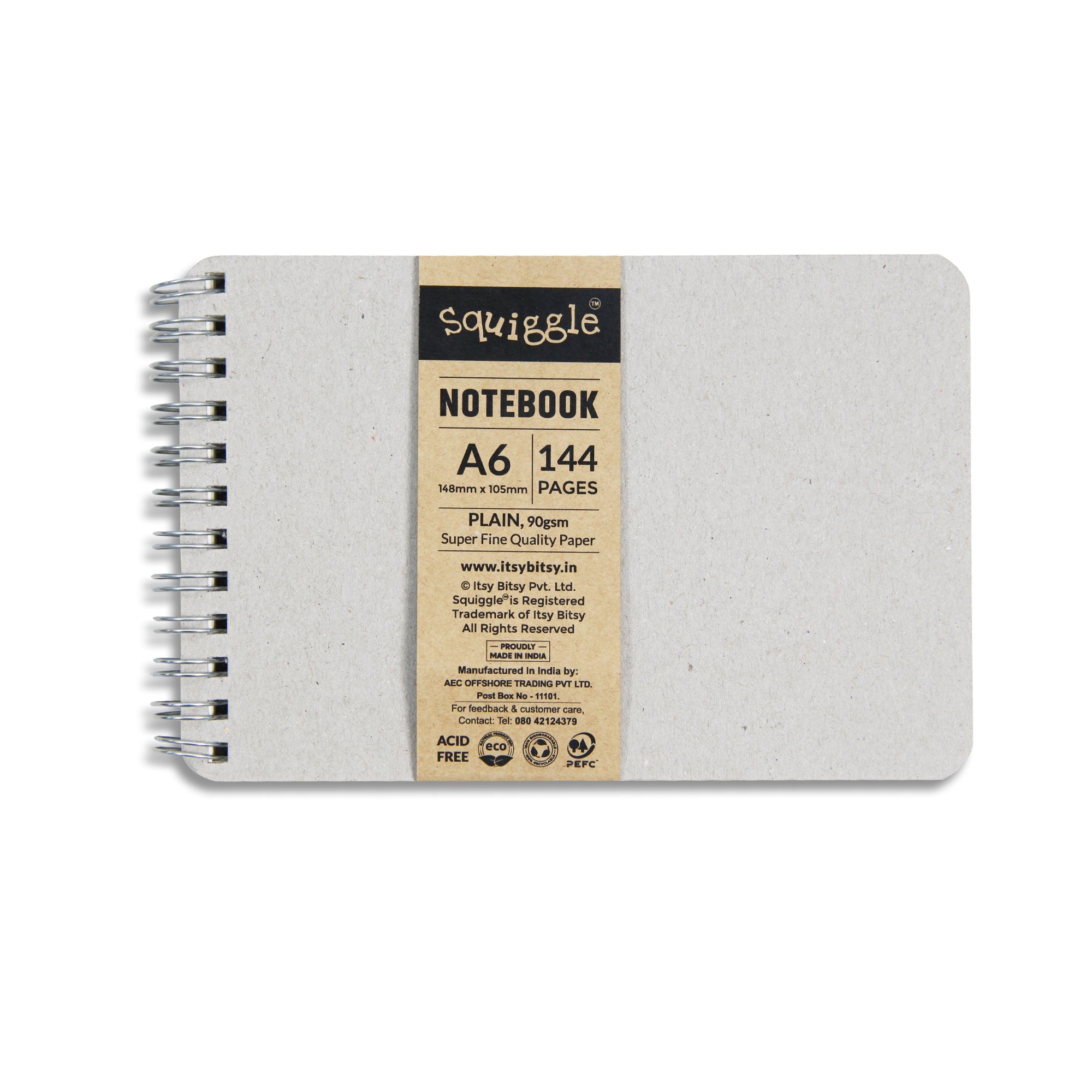 Journaling Notebook Premium Quality A6 Plain 90Gsm Wiro Squiggle 144Pages Lb