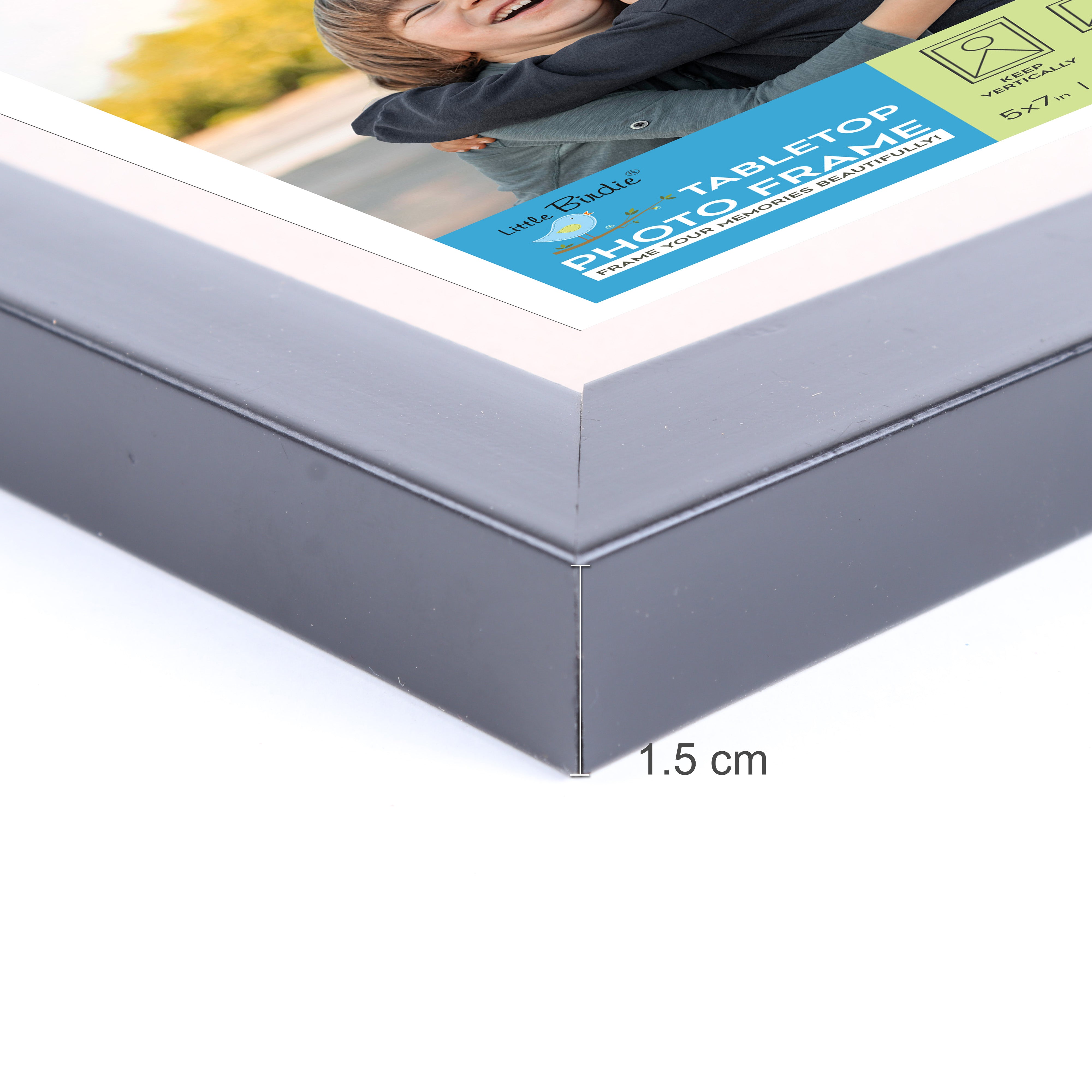 Table Top Photo Frame Narrow Black 5 X 7Inch 1Pc Sw Lb