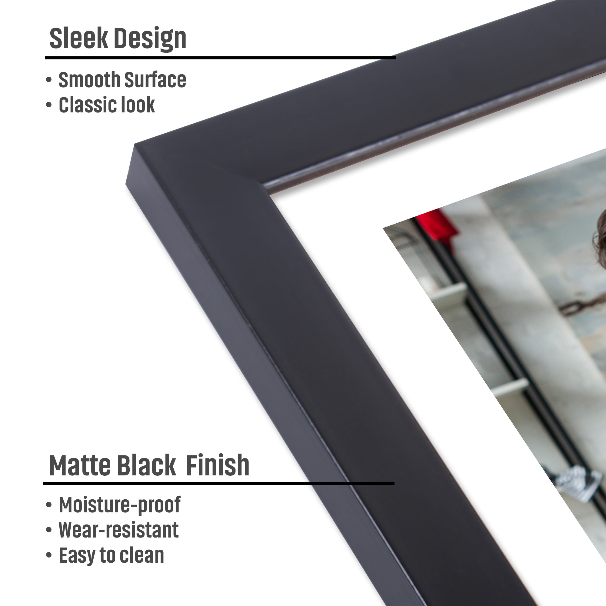 Wall Photo Frame Narrow Black 12 X 16Inch 1Pc