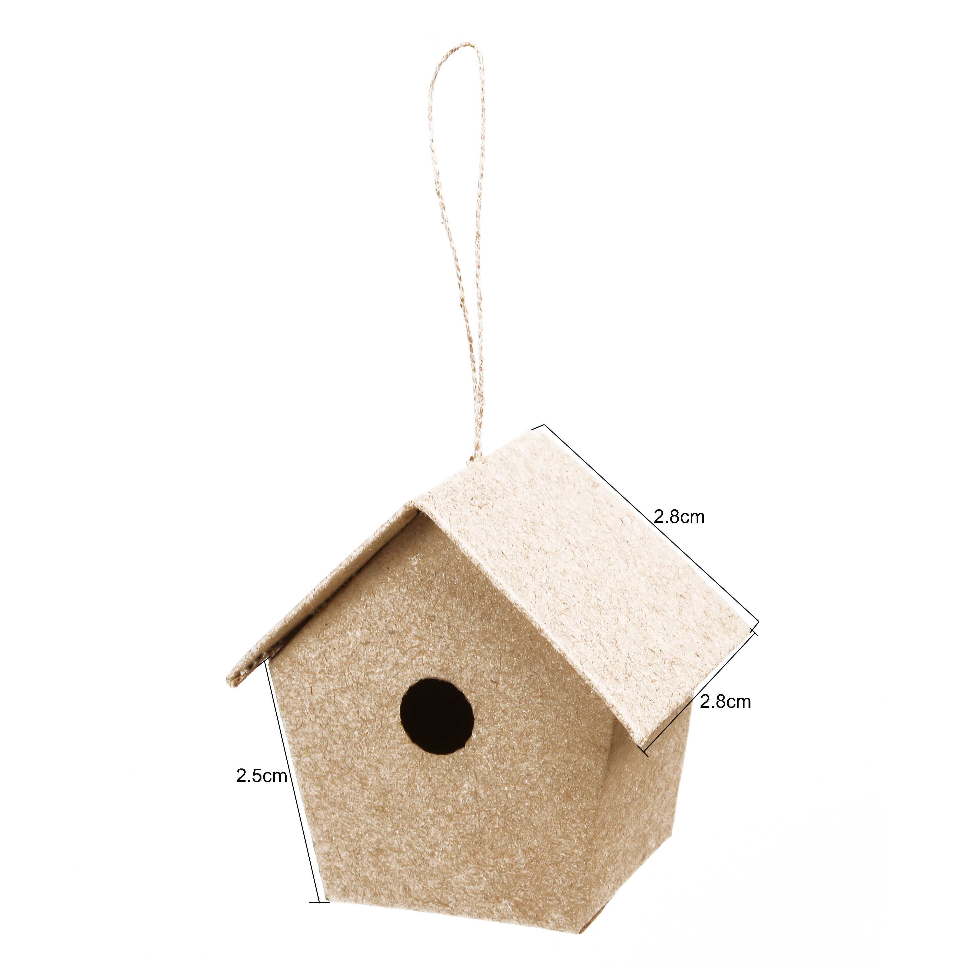 Paper Mache Mini Bird House Round 4 x 4.5cm 1pc