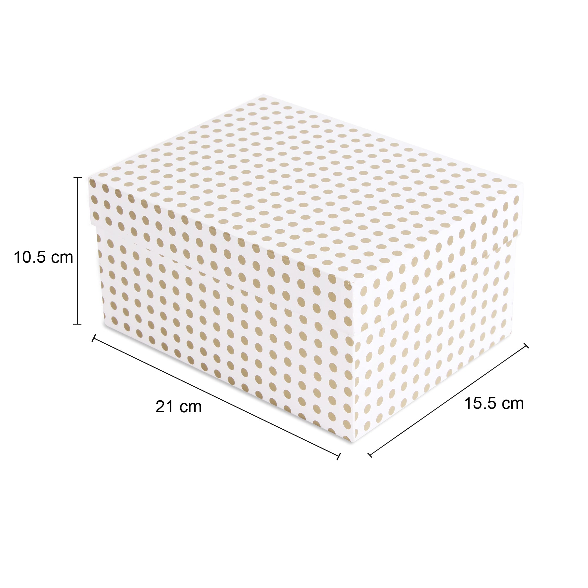 Gift Box Golden Polka L21 X W15.5 X D10.5(cm) 1pc