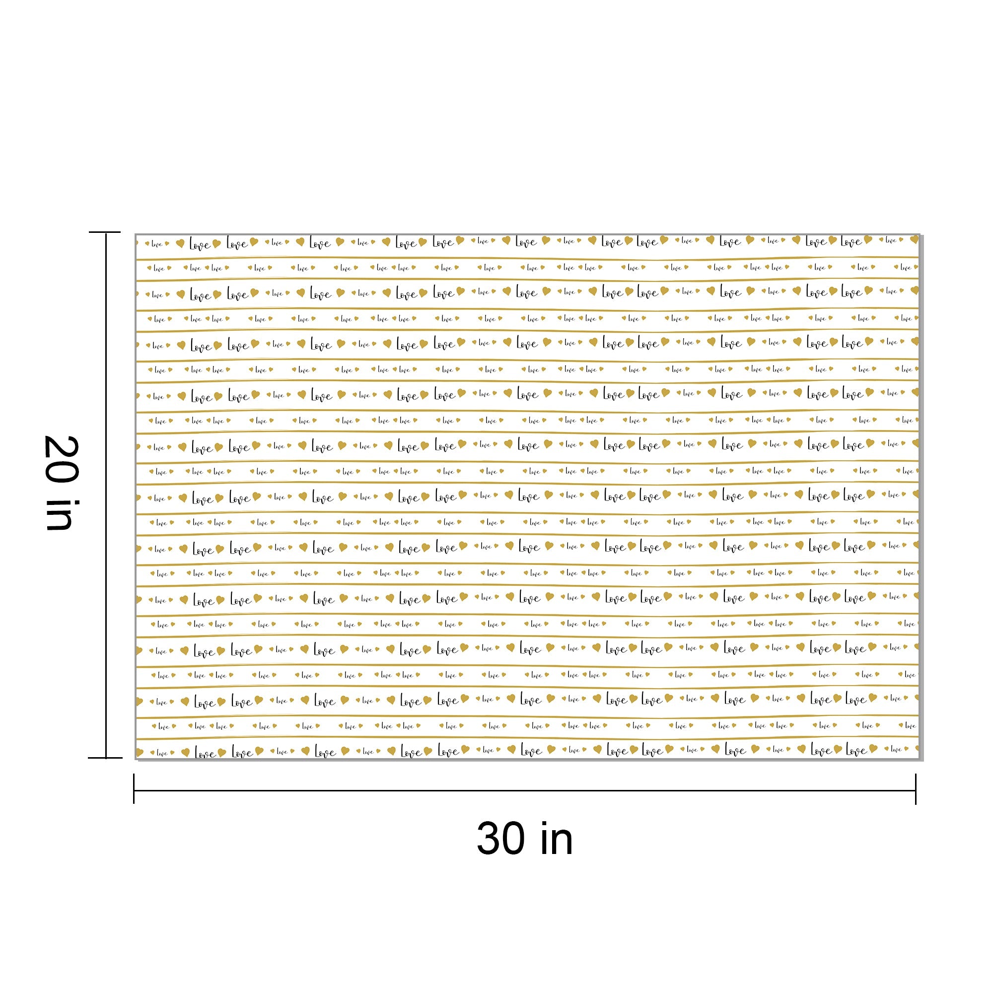 Gift Wraps Warm Love 19 X 29Inch 1Sheet Gol