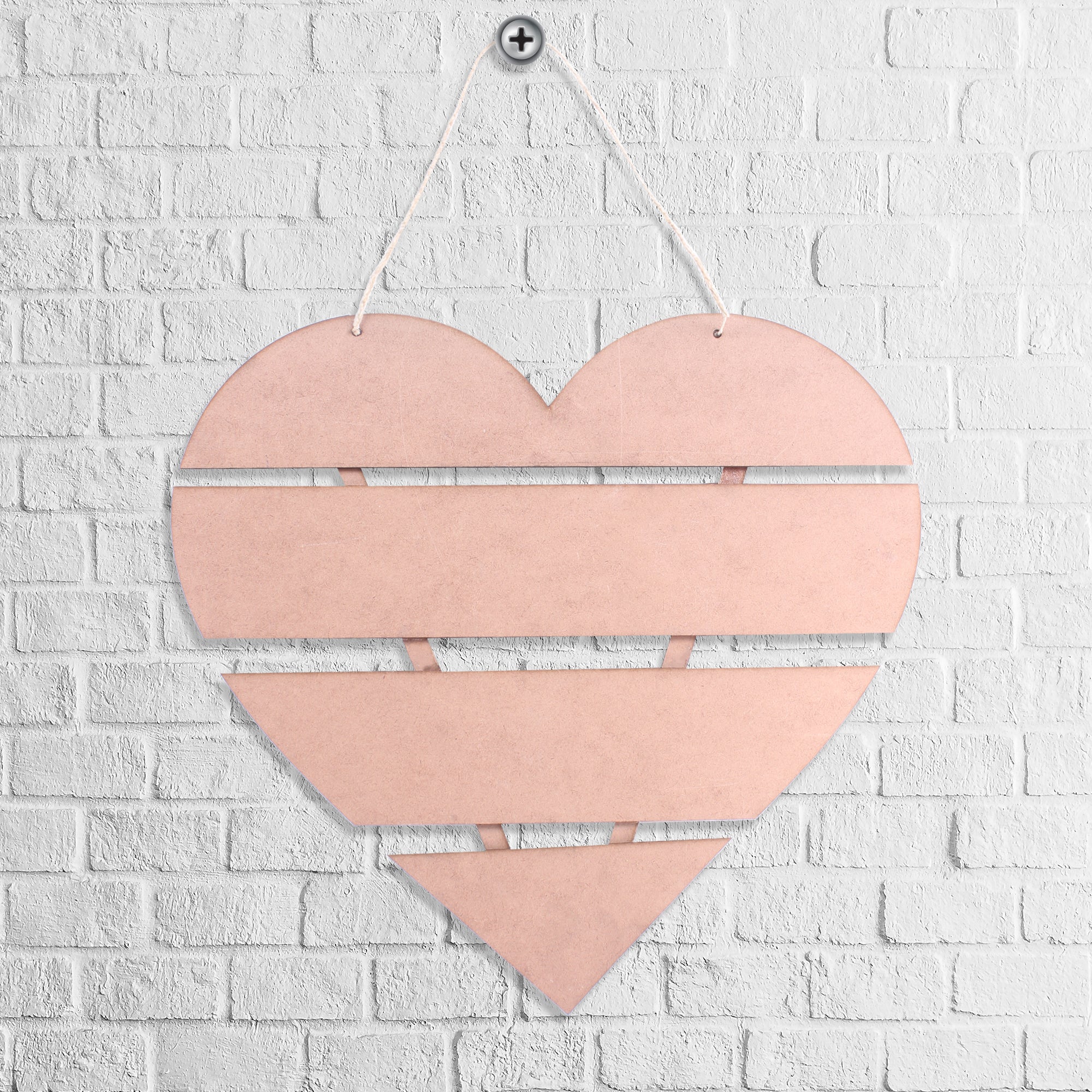 MDF Slatted Heart 30 X 28Cm 2Mm Thick 1Pc Lb