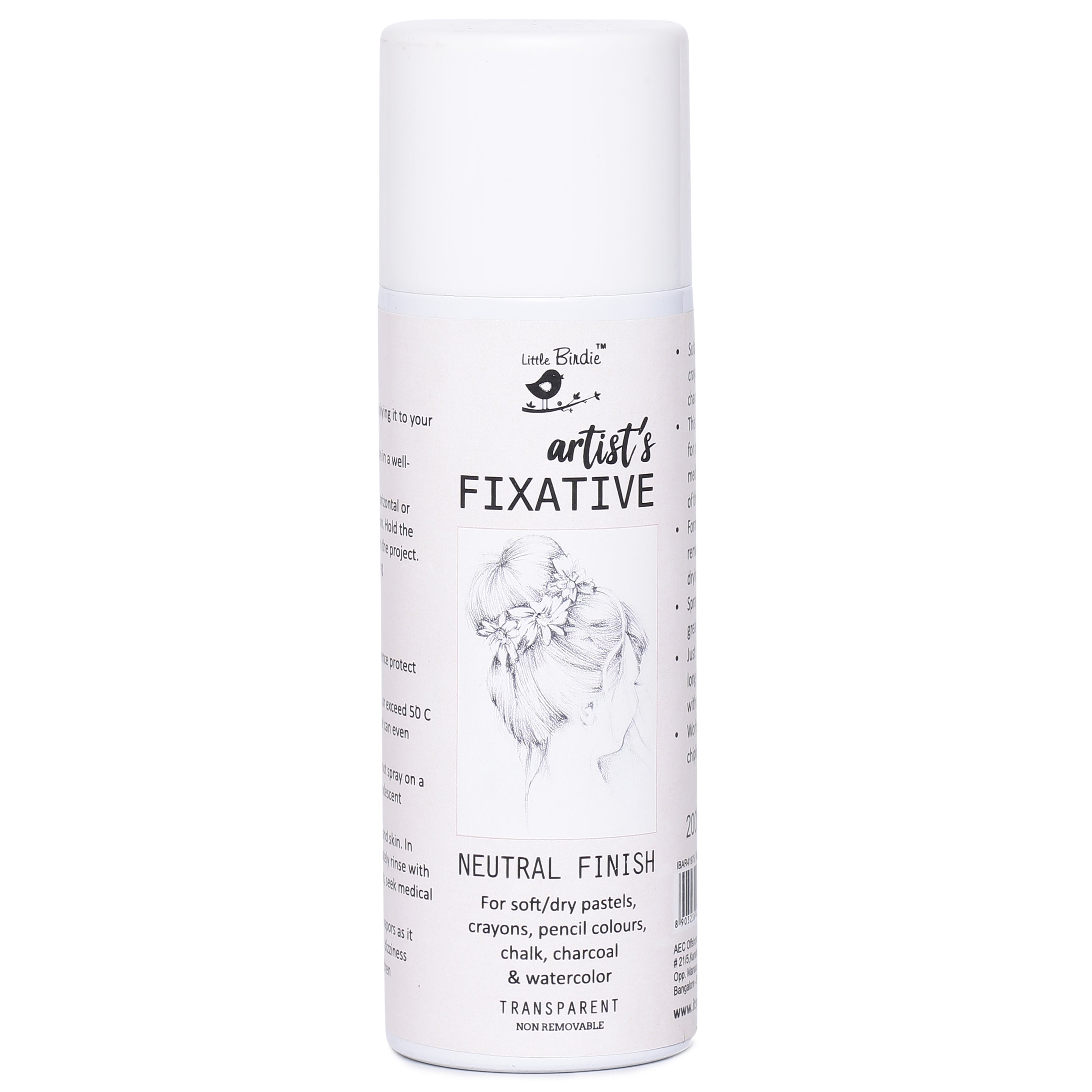 Little Birdie Artist's Fixative Spray, Neutral Finish - 200ml, 1 bottle