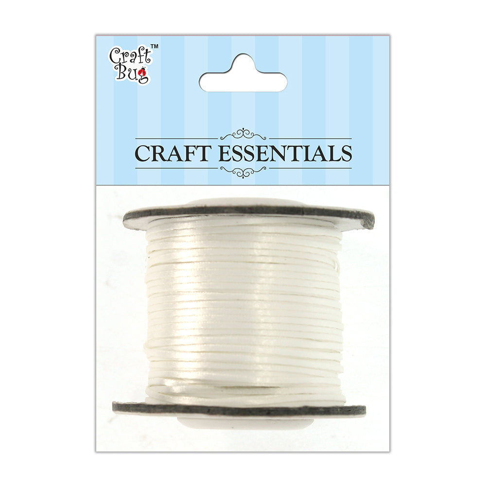 Satin Ribbon Cord White 40mtr 1.5mm 1Roll