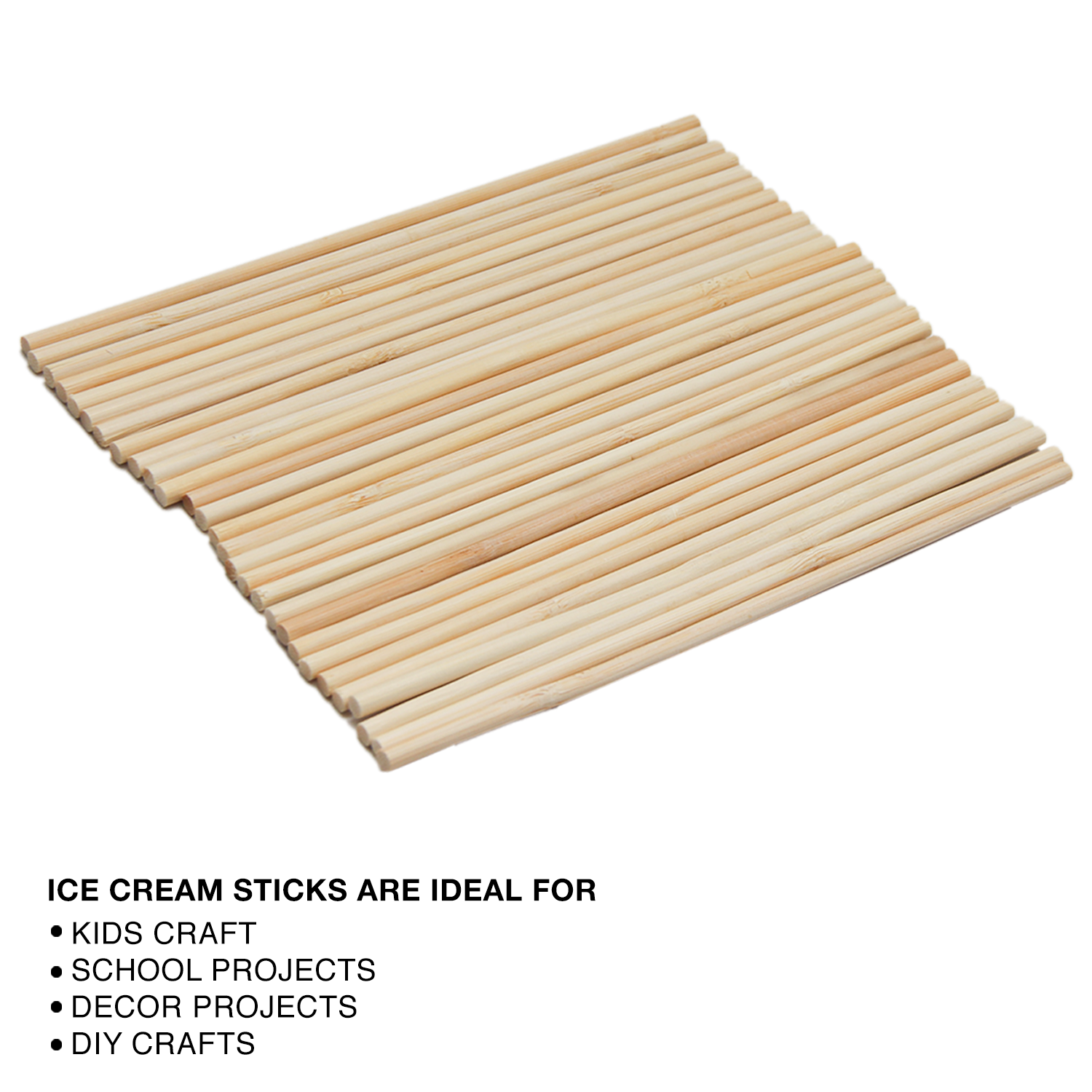 Round Bamboo Sticks Natural 205 X 6mm 30pc With 30Ml Glue
