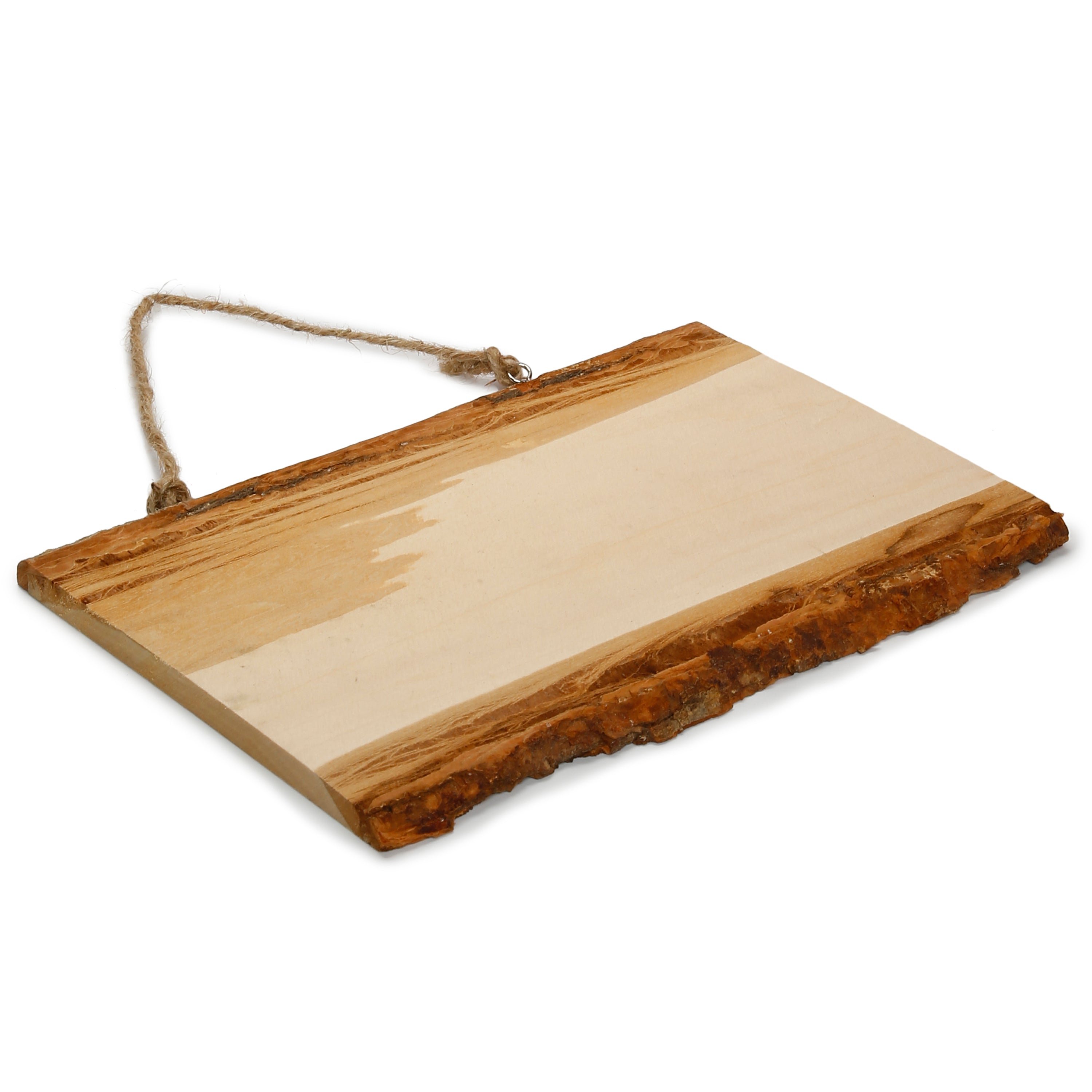 Wooden Natural Bark Rectangle W/Rope Approx L12 X W36Cm 1Pc Ib