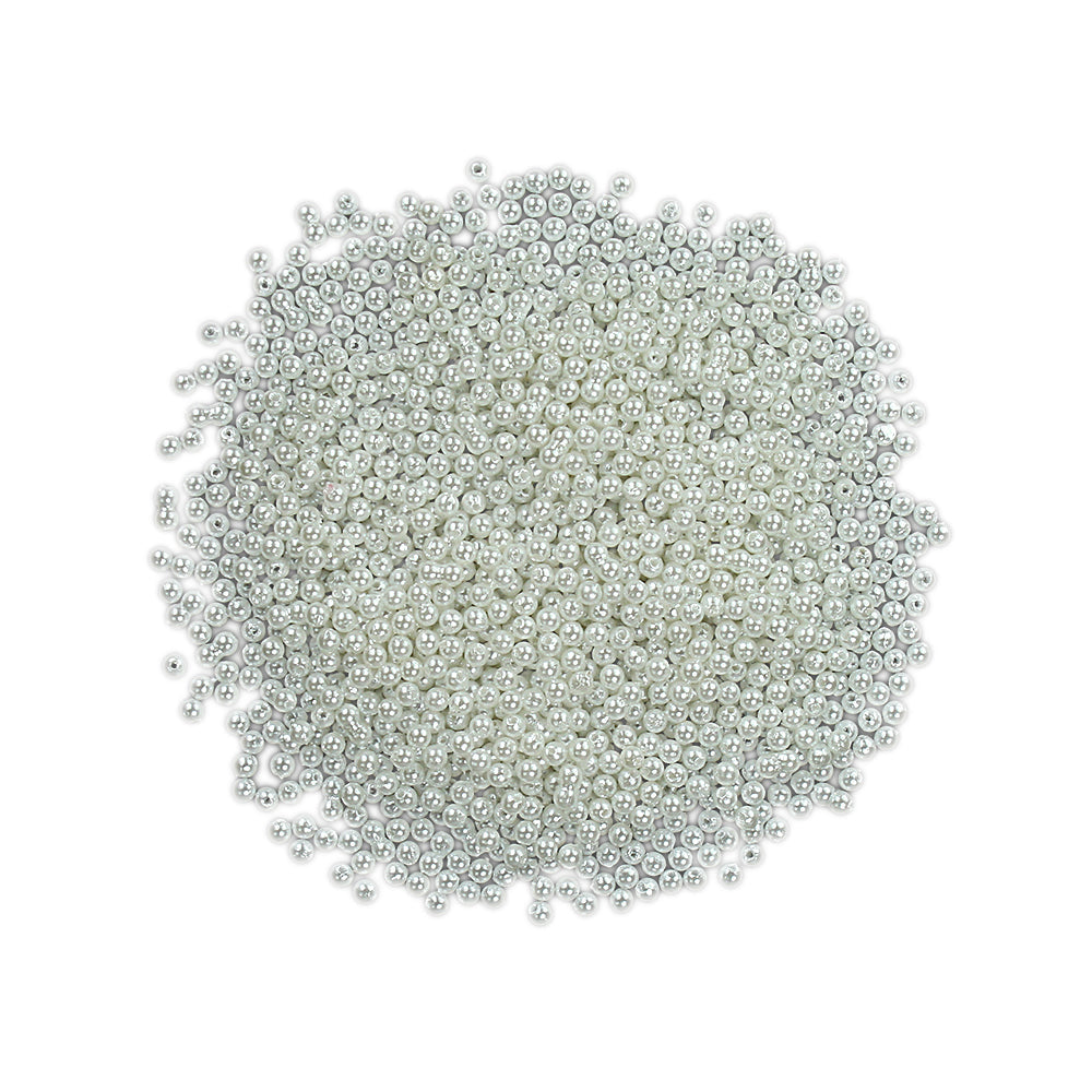 Pearl Beads Plastic 4mm White 20gm