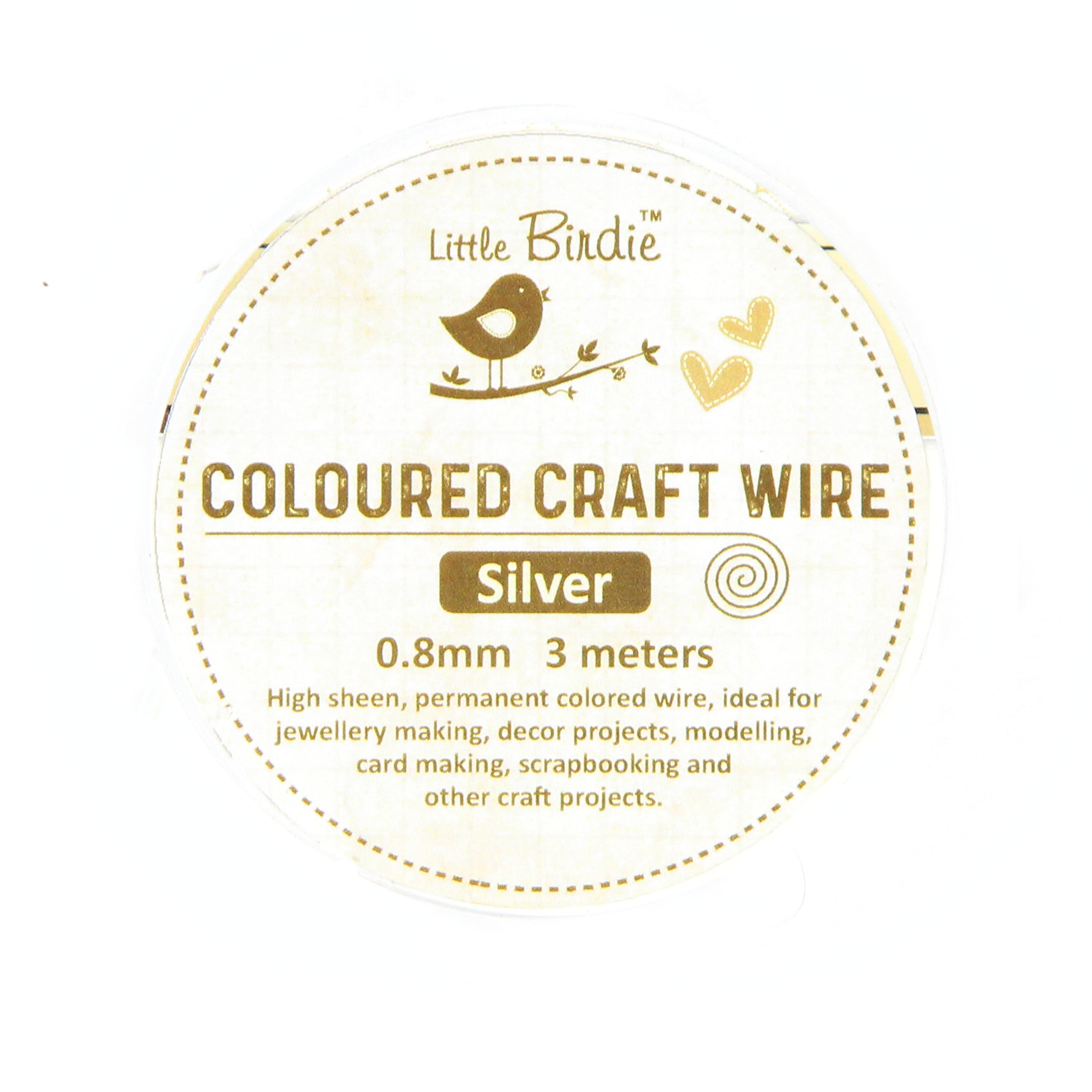 Colored Craft Wire 0.8 Mm Silver 3Mtrs 1Pc Roll Ib