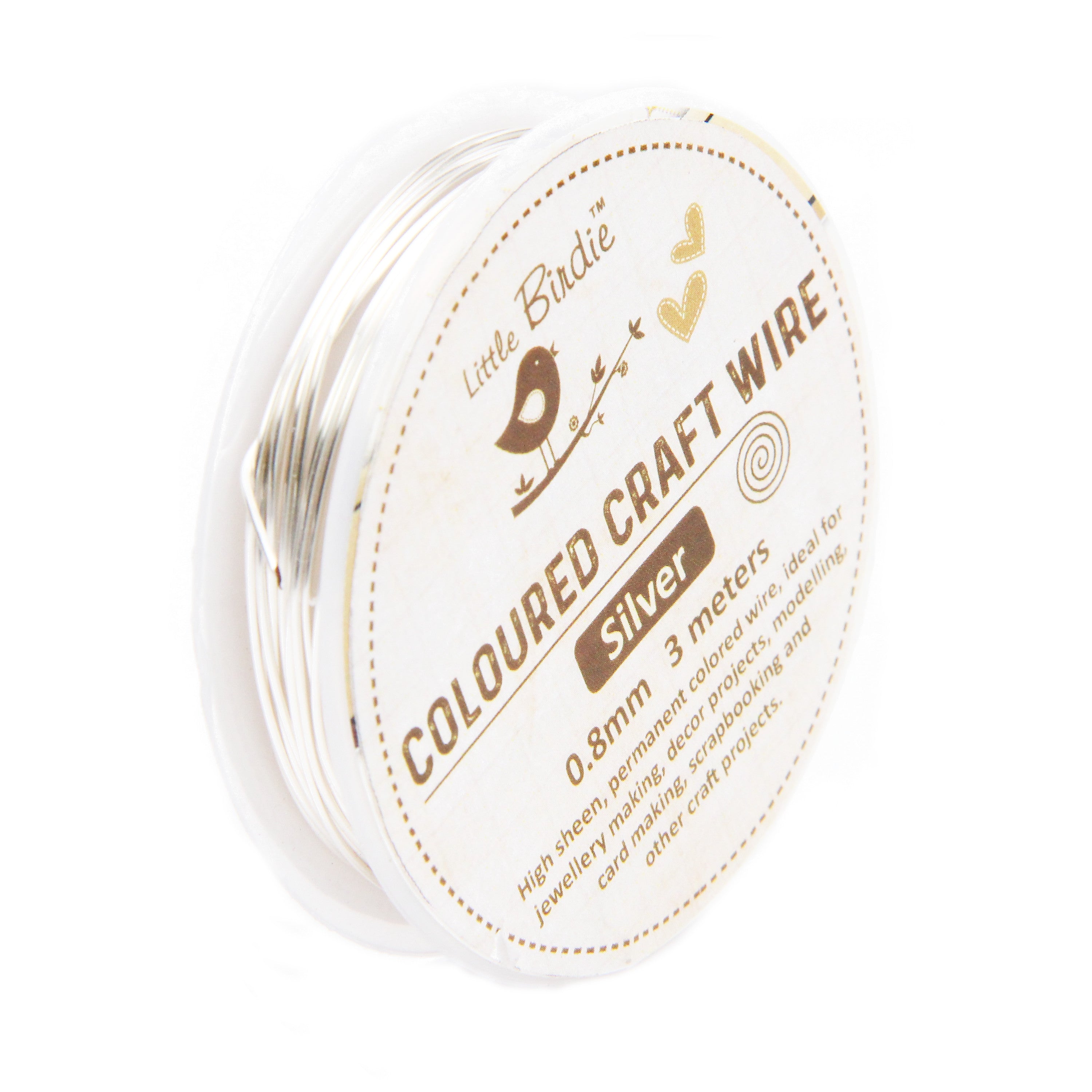 Colored Craft Wire 0.8 Mm Silver 3Mtrs 1Pc Roll Ib
