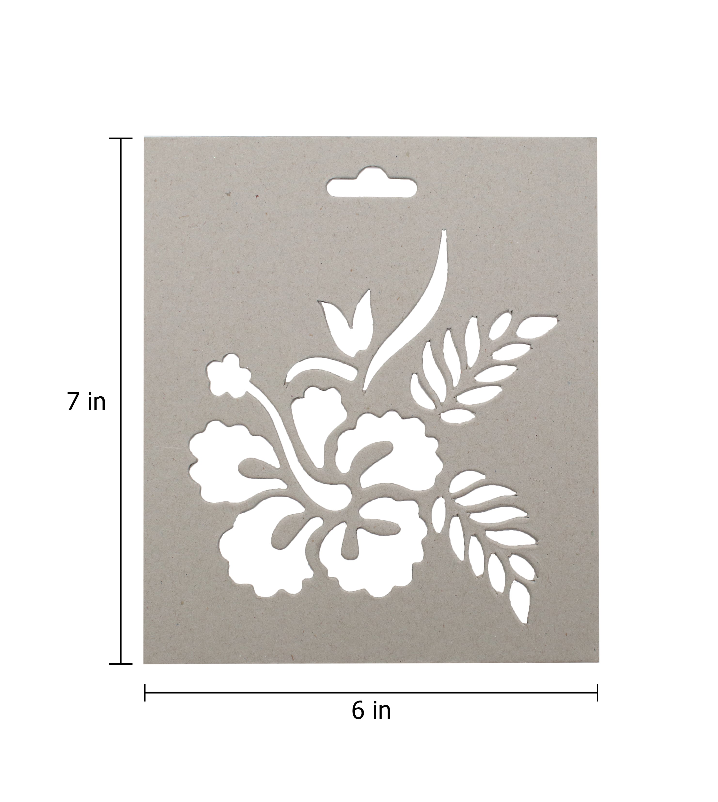 Chipboard Stencil- Hibiscus, 6 X 7 inch