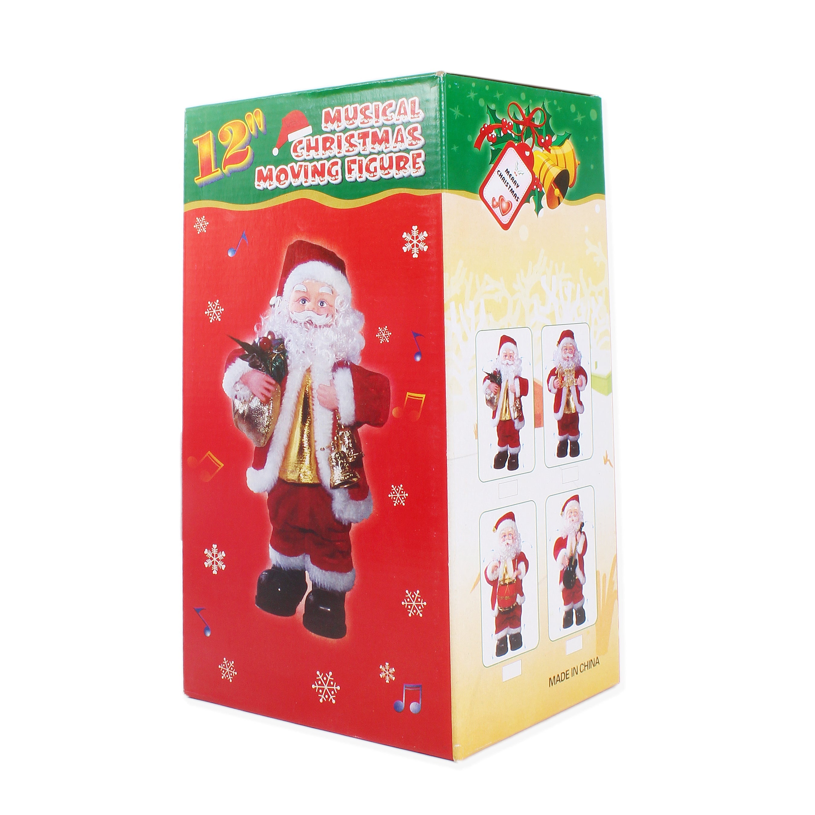 Christmas Toy Musical Moving Santa With Saxophone/Merry Christmas/Jingle Bells Assorted - 10inch 1pc Box IB