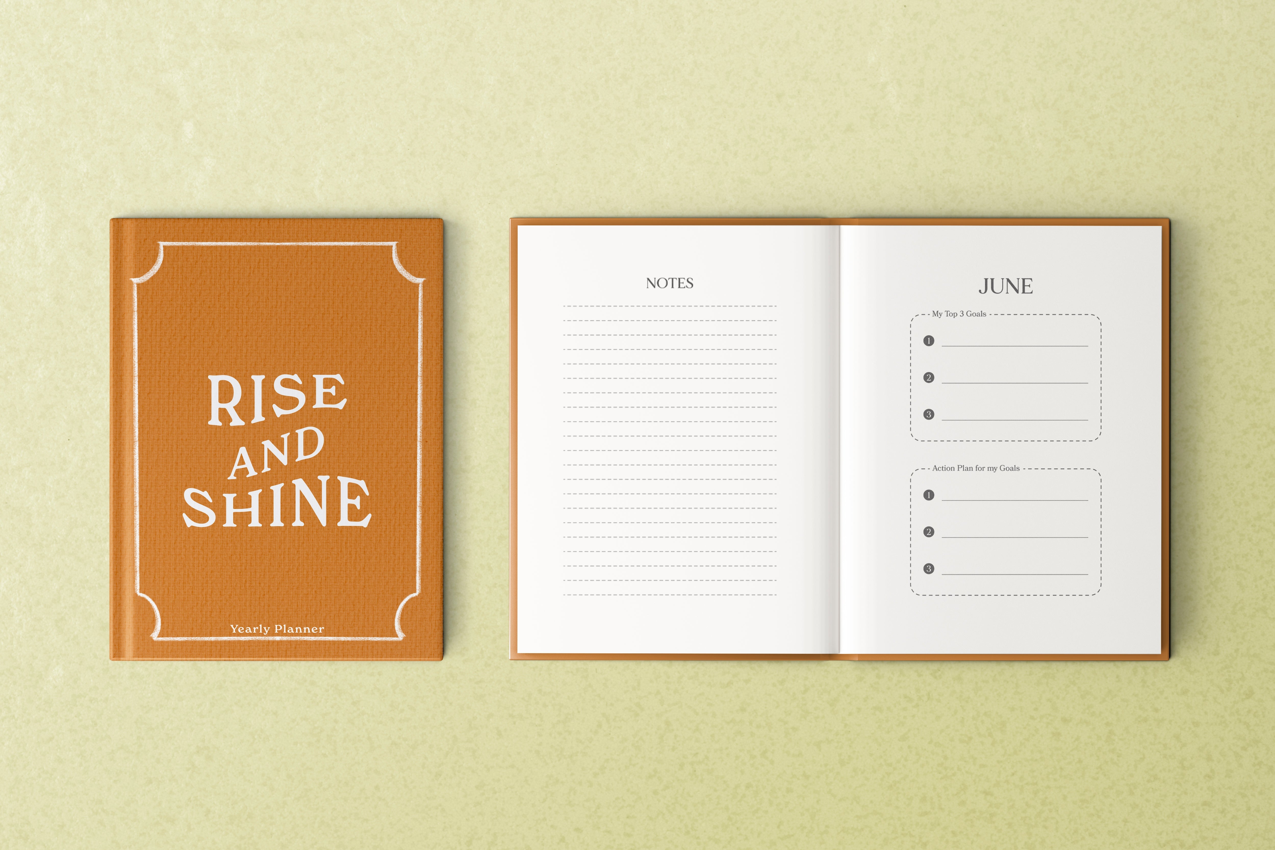 Yearly Planner Rise And Shine 176pages A5 size 1 Book