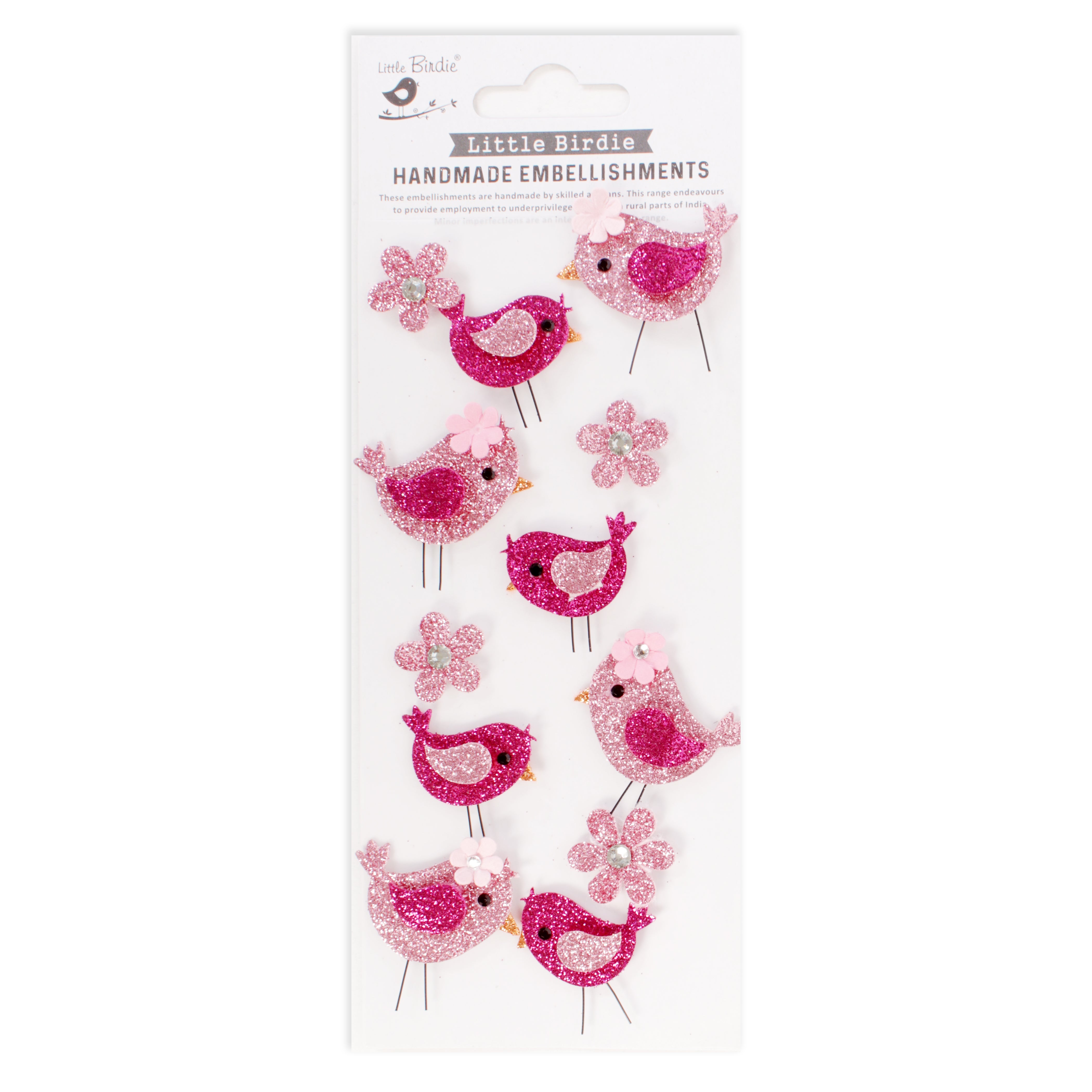Handmade Stickers Sparkle Chirps 12pc