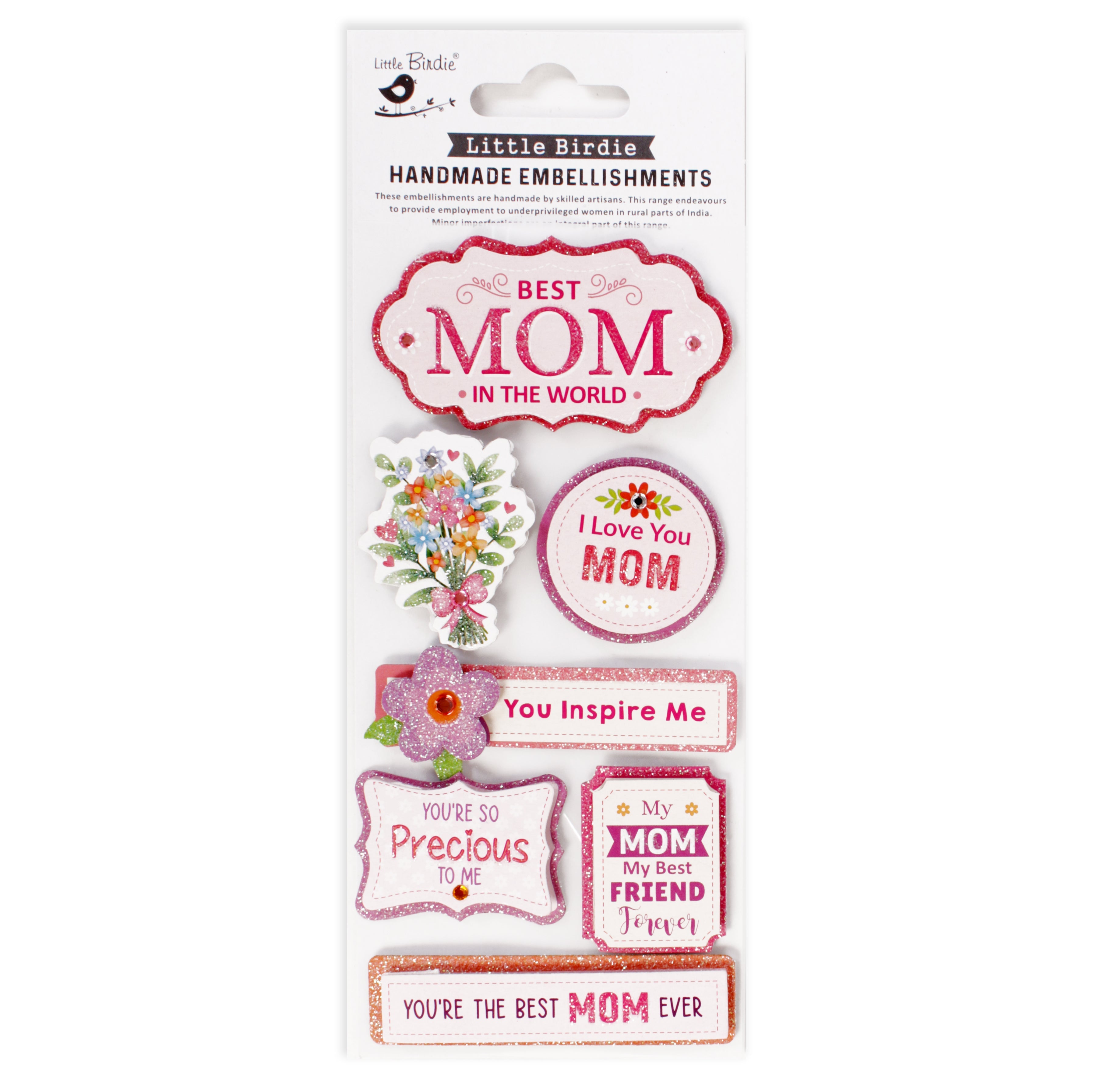 Handmade Stickers Mom's love 7pc