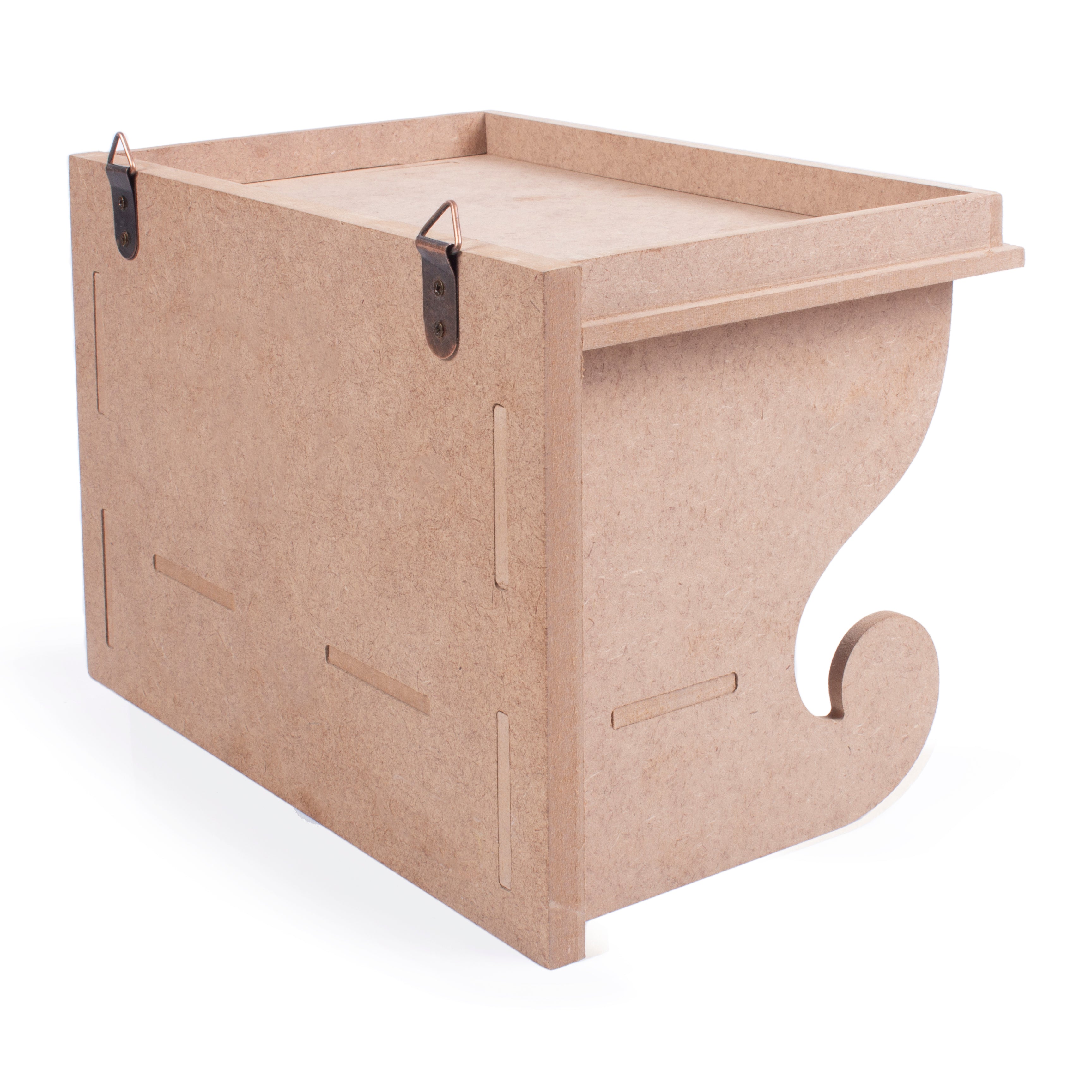 MDF 2 Tier Wall Hanging Shelf Approx L25.5 X W16.5 X D17.3Cm 5.5Mm Thick 1Pc Lb