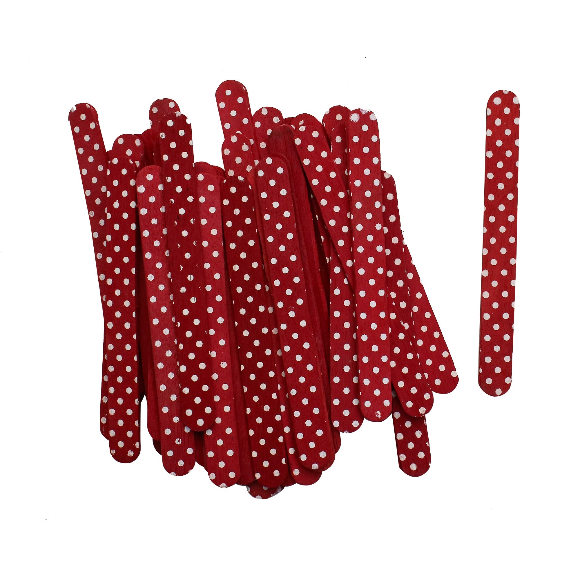 Ice Cream Stick - White Polka Dots, 4.5in, 40pc