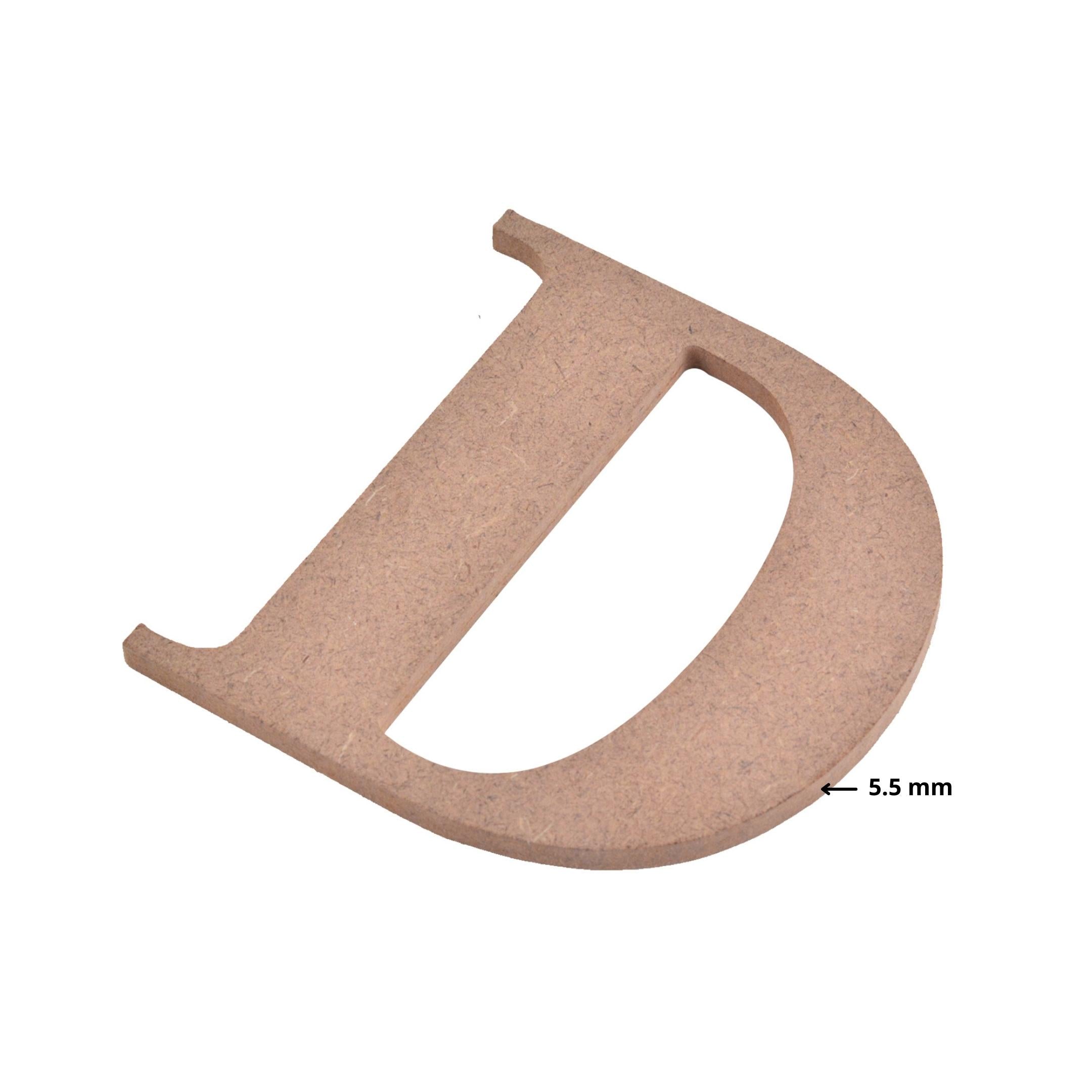 MDF Alphabet Upper Case D 4 X 4Inch 5.5Mm Thick 1Pc Lb