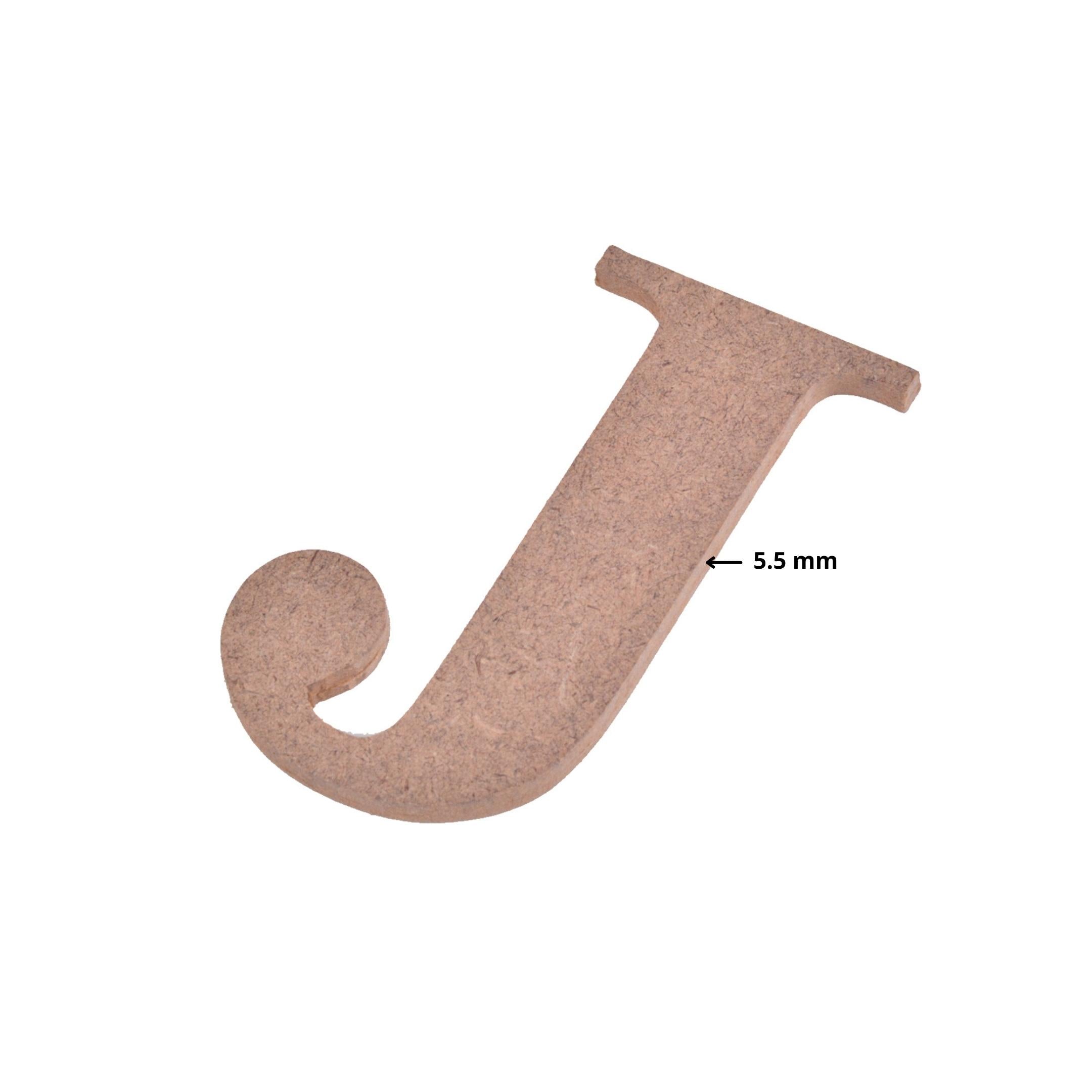 MDF Alphabet Upper Case J 2 X 4Inch 5.5Mm Thick 1Pc Lb