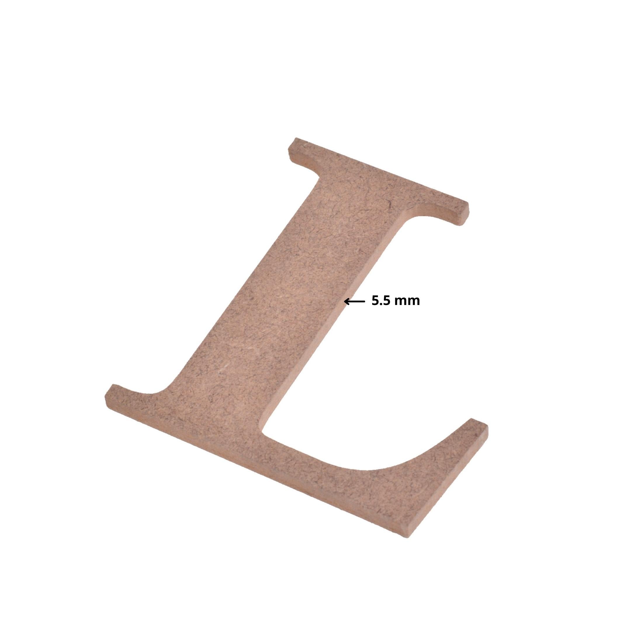 MDF Alphabet Upper Case L 3.5 X 4Inch 5.5Mm Thick 1Pc Lb