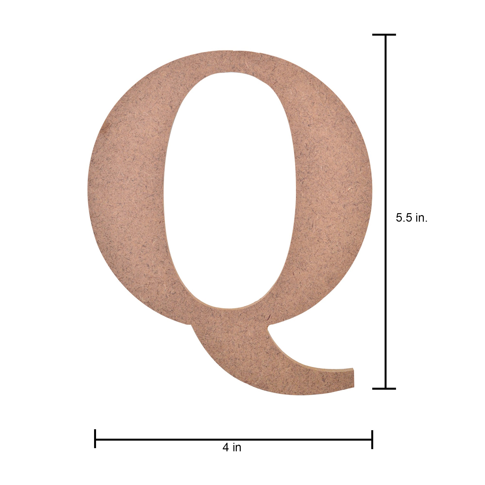 MDF Alphabet Upper Case Q 5.5 X 4Inch 5.5Mm Thick 1Pc Lb