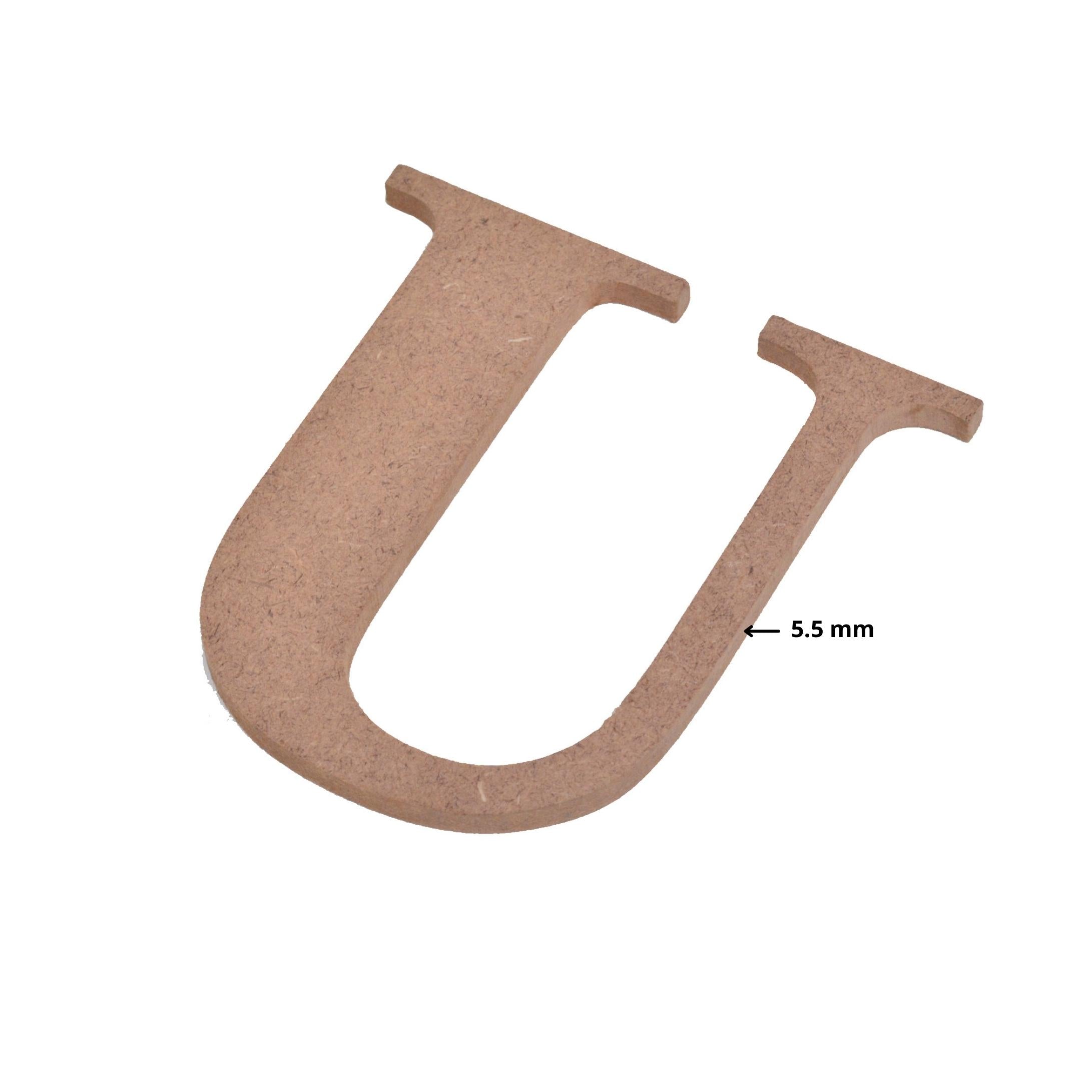 MDF Alphabet Upper Case U 4 X 4Inch 5.5Mm Thick 1Pc Lb