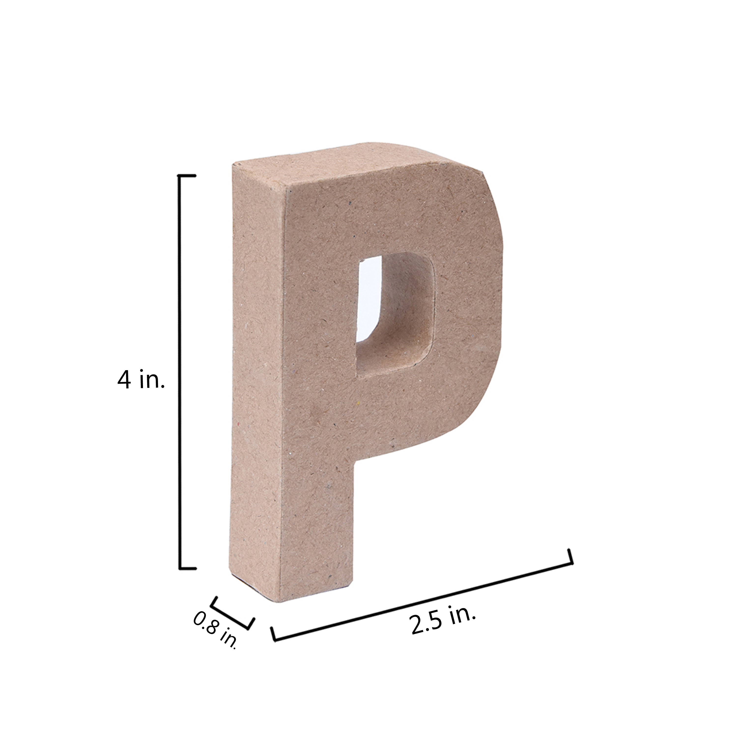 Paper Mache Alphabet P Approx 2.5 X 4 X 0.78Inch 1Pc Lb