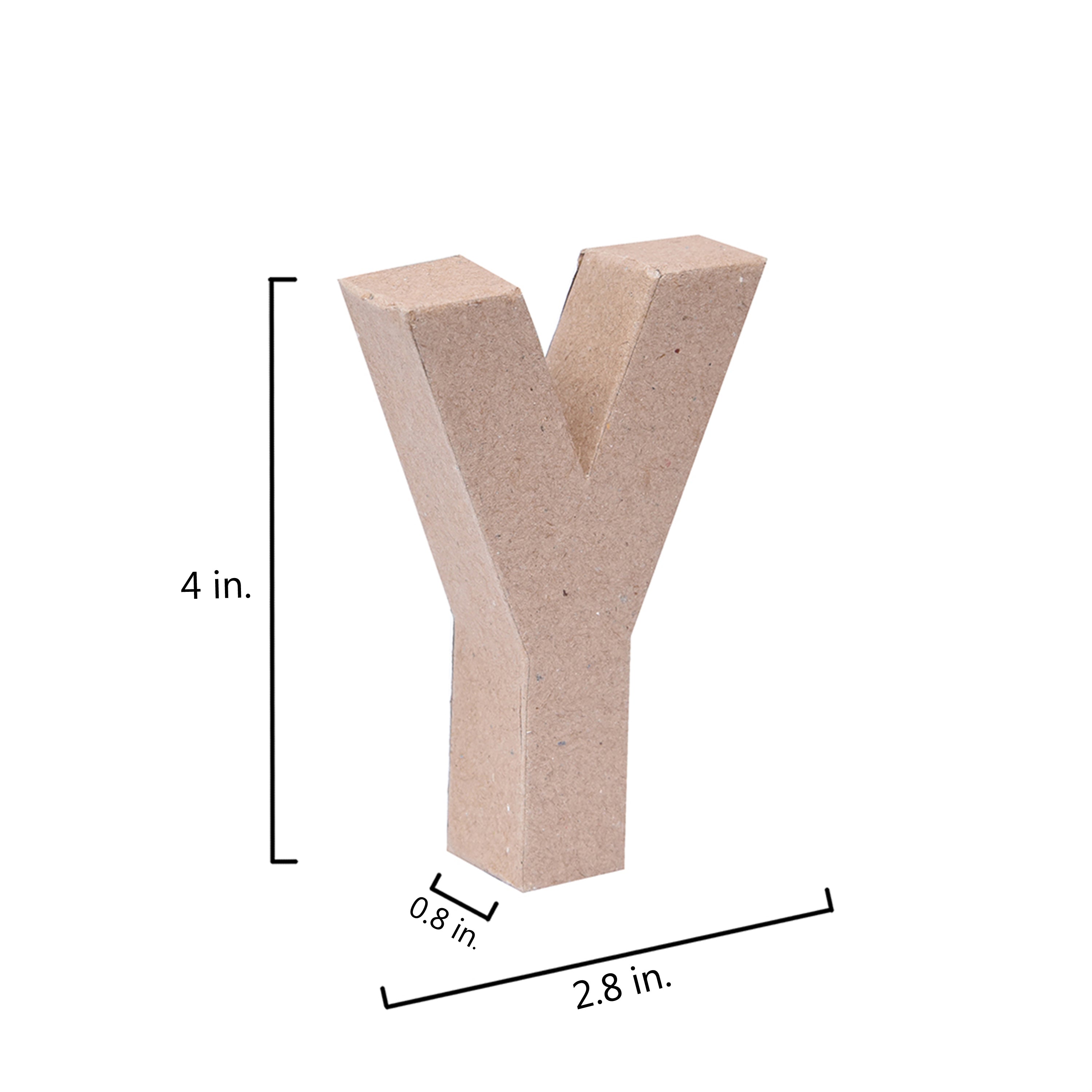 Paper Mache Alphabet Y Approx 2.8 X 4 X 0.78Inch 1Pc Lb