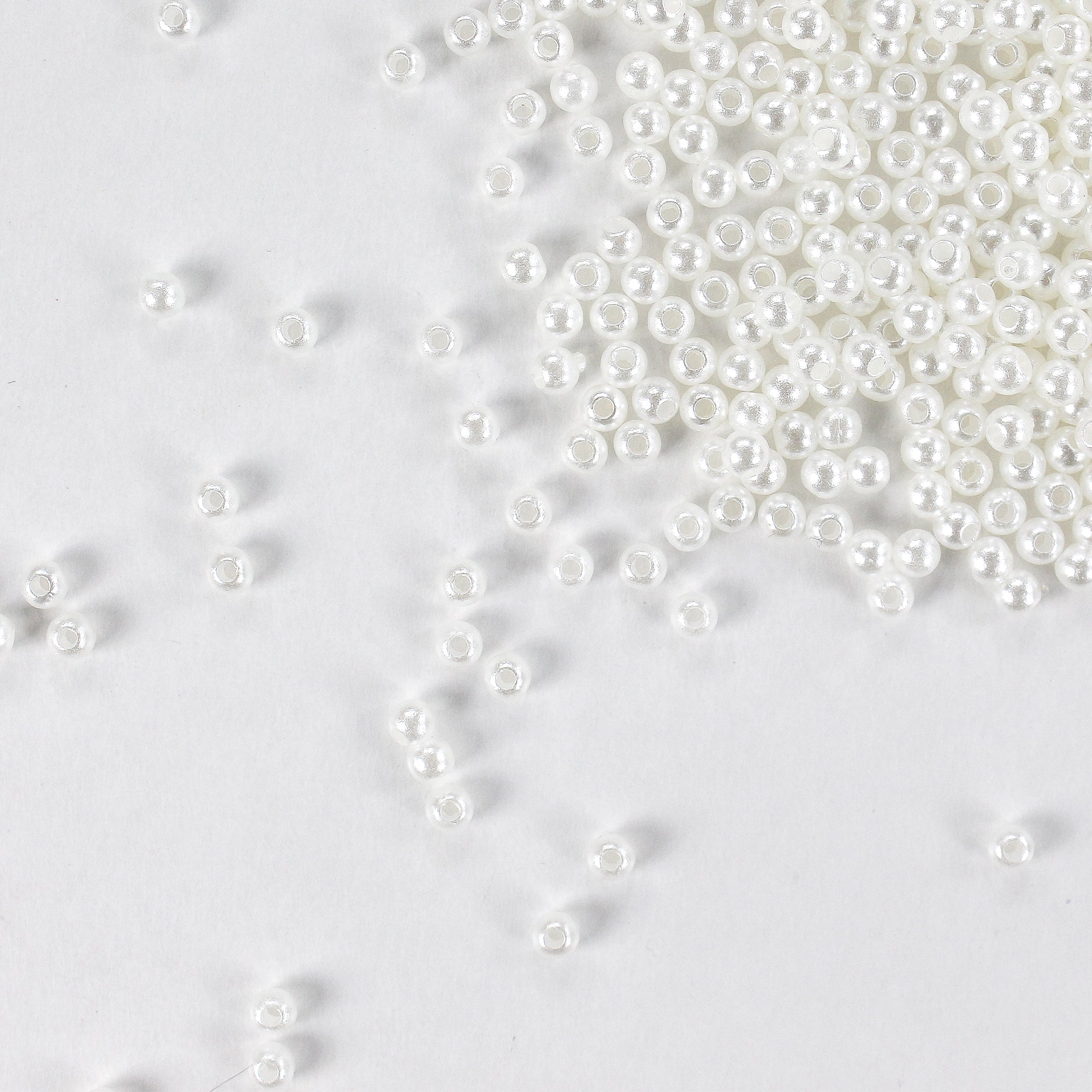 Pearl Beads Plastic 4mm White 20gm