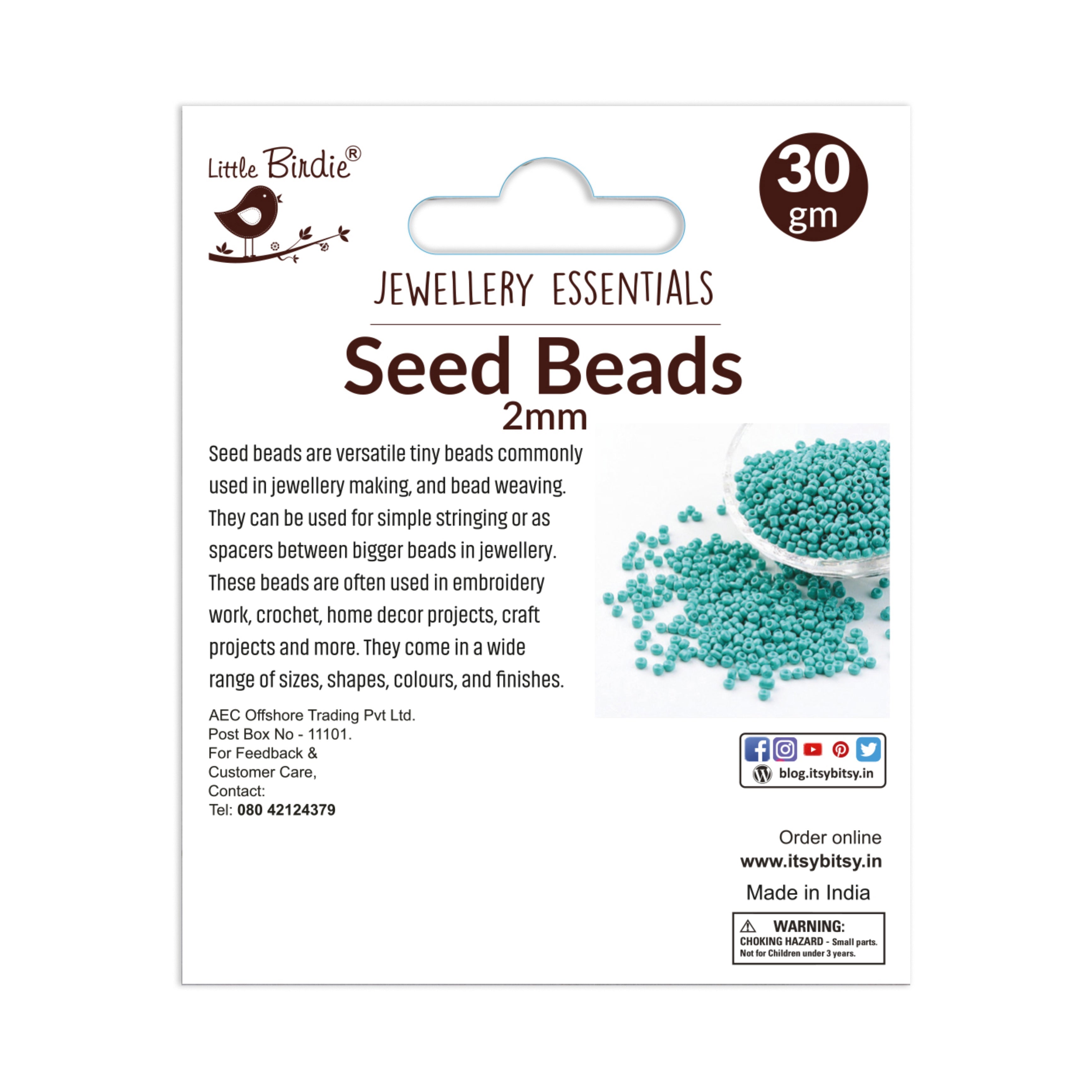 Seed Beads Baby Pink 30Gm
