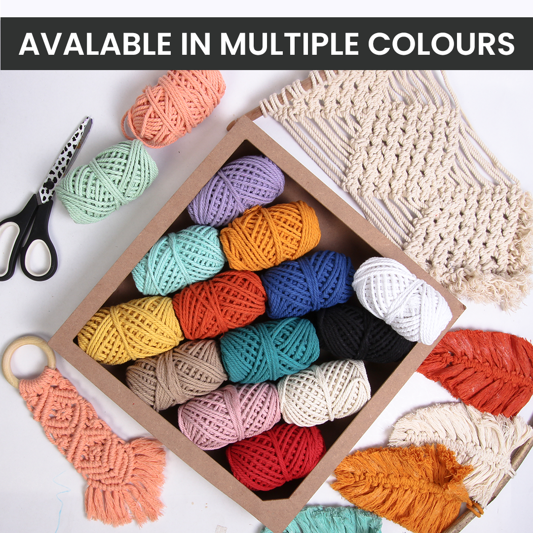 Macrame Cotton Twisted Cord - Royal Blue 3mm 3Ply 25Mtr 1Roll