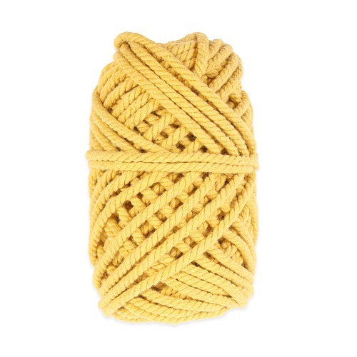 Macrame Cotton Twisted Cord - Sun Flower Yellow 3mm 3Ply 25Mtr 1Roll