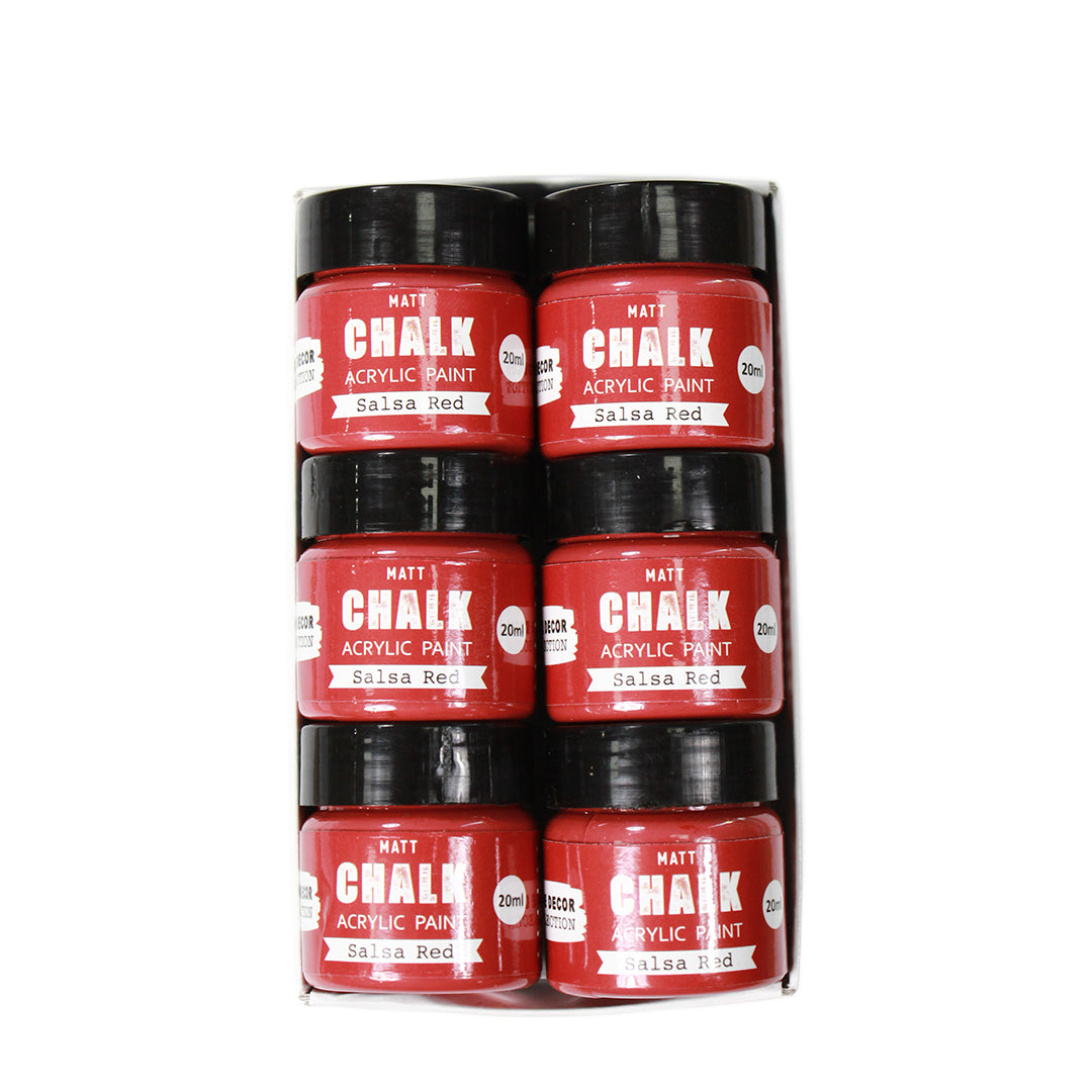 Little Birdie Share Pack Home Decor Chalk Paint - Salsa Red, 20ml, 6pc