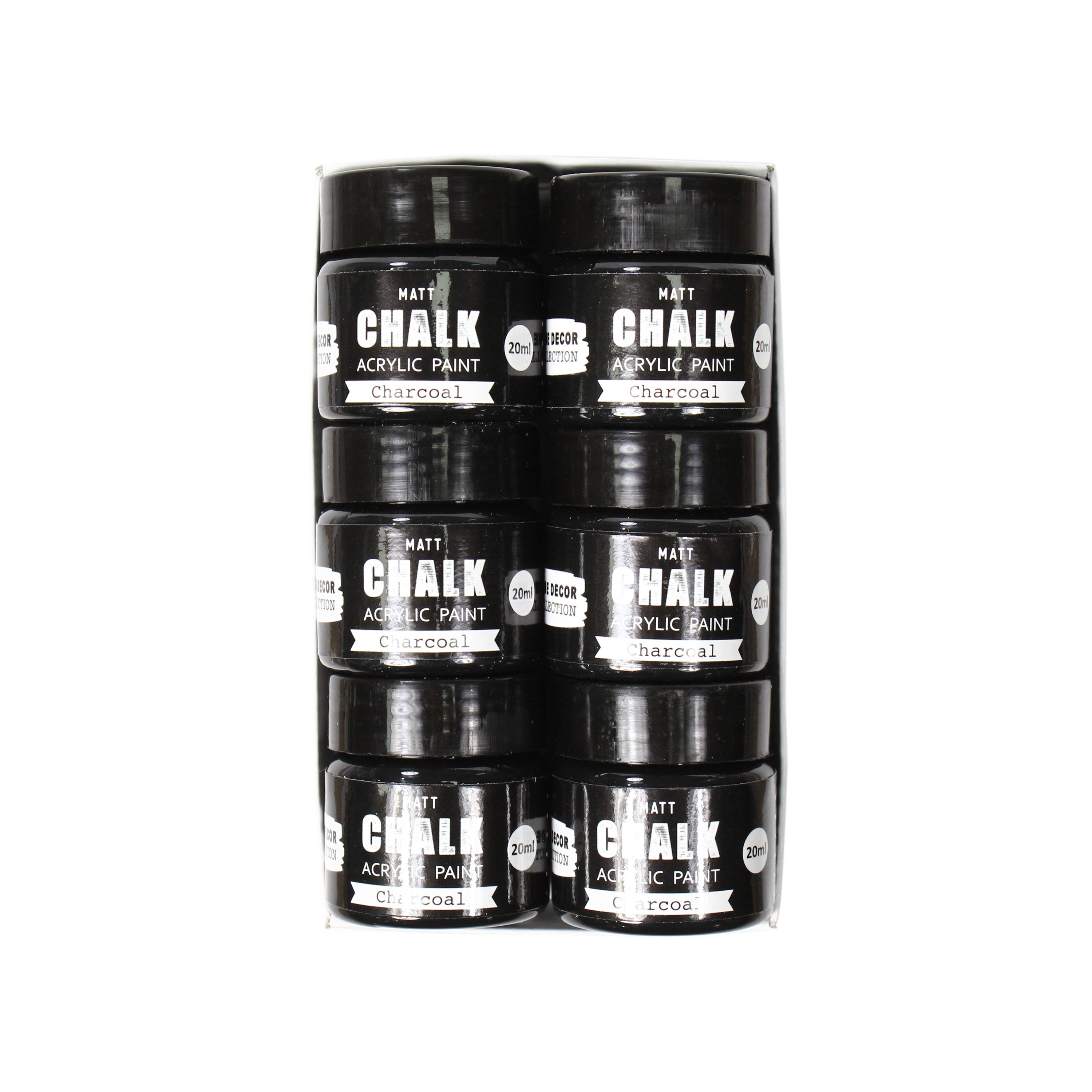 Little Birdie Share Pack Home Decor Chalk Paint - Charcoal, 20ml, 6pc