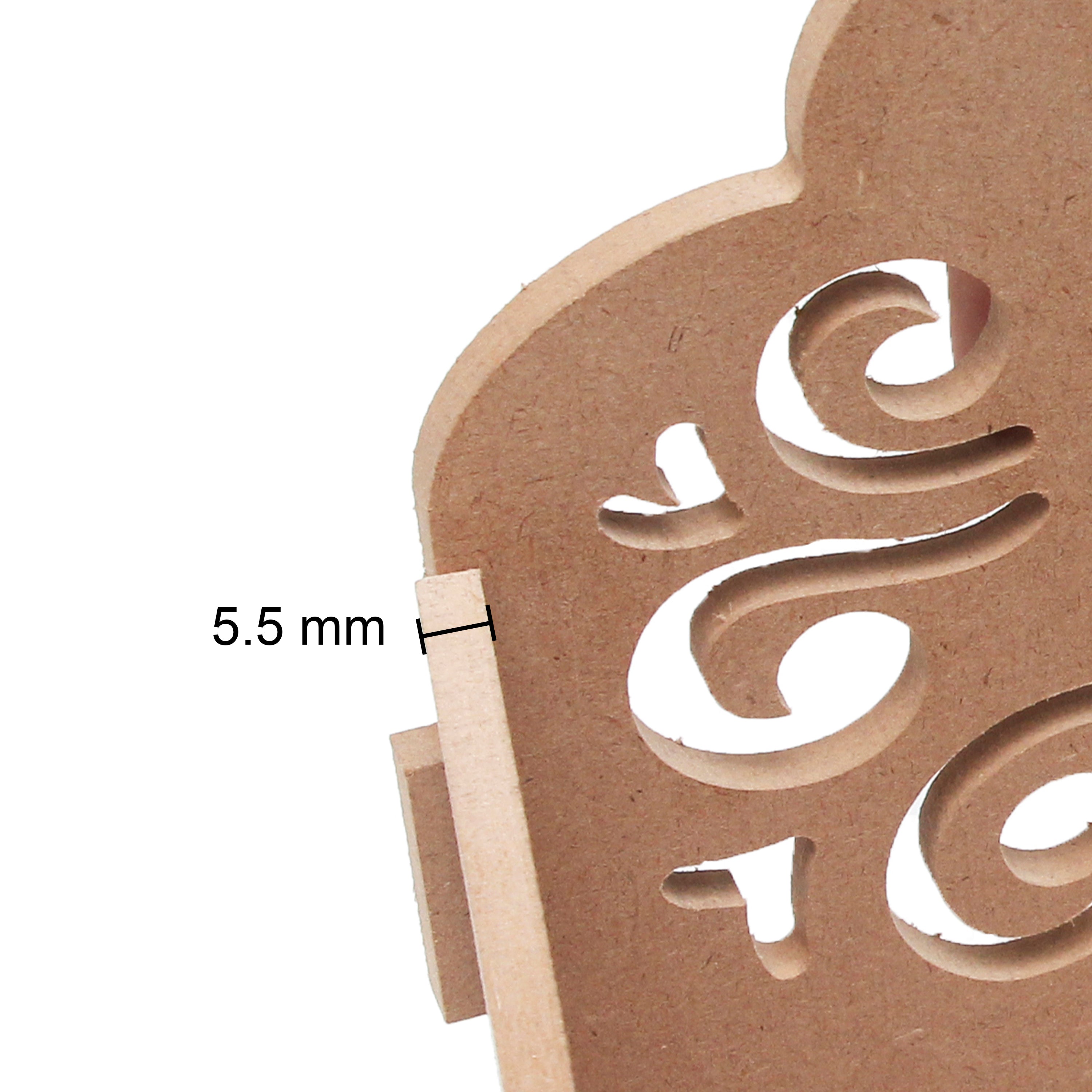MDF 5.5mm Thickness Damask Mantapa Approx W 12inch X H12.5inch X D 10.5inch 1pc